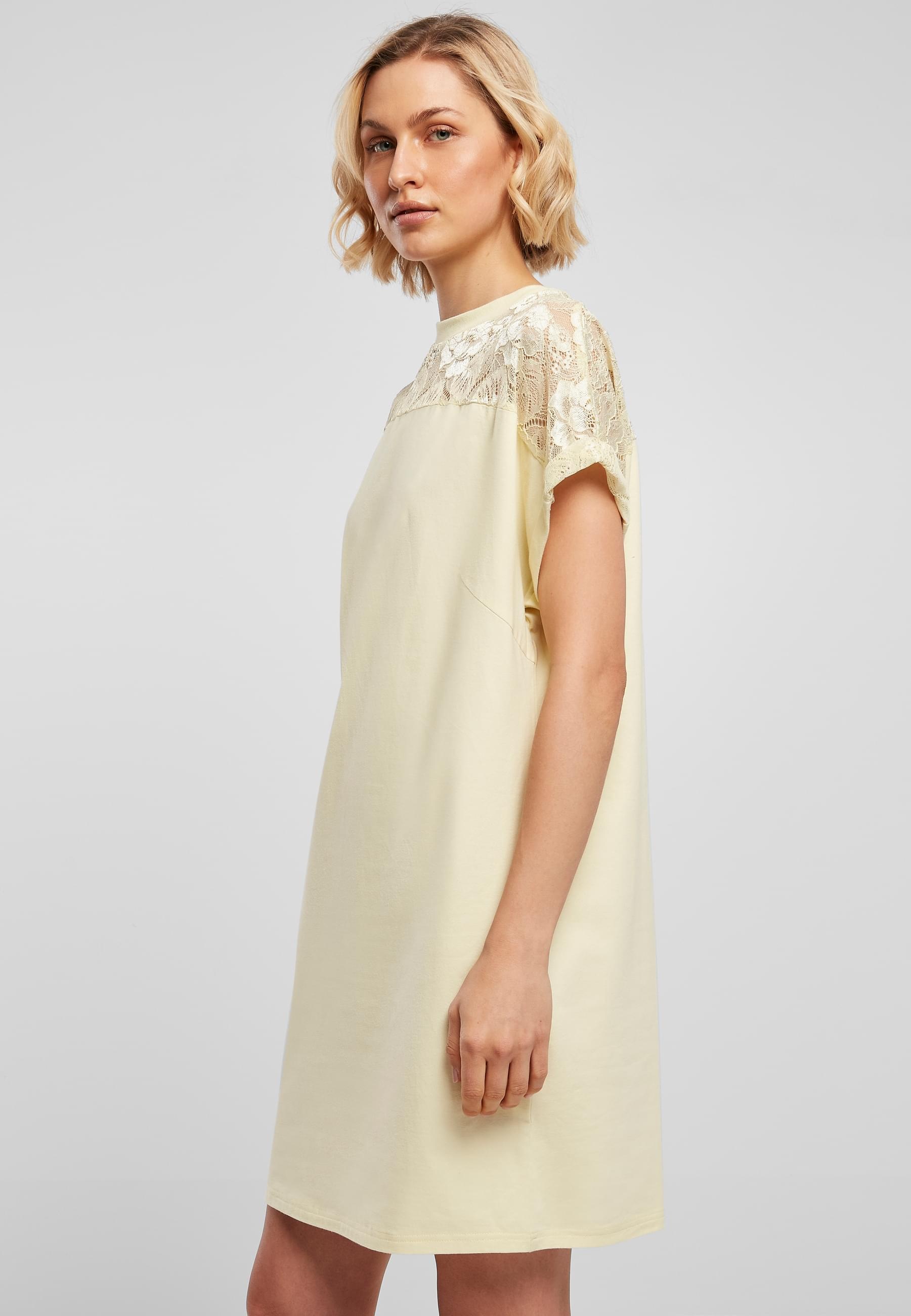 URBAN CLASSICS Shirtkleid »Urban Classics Damen Ladies Lace Tee Dress«, (1 tlg.)