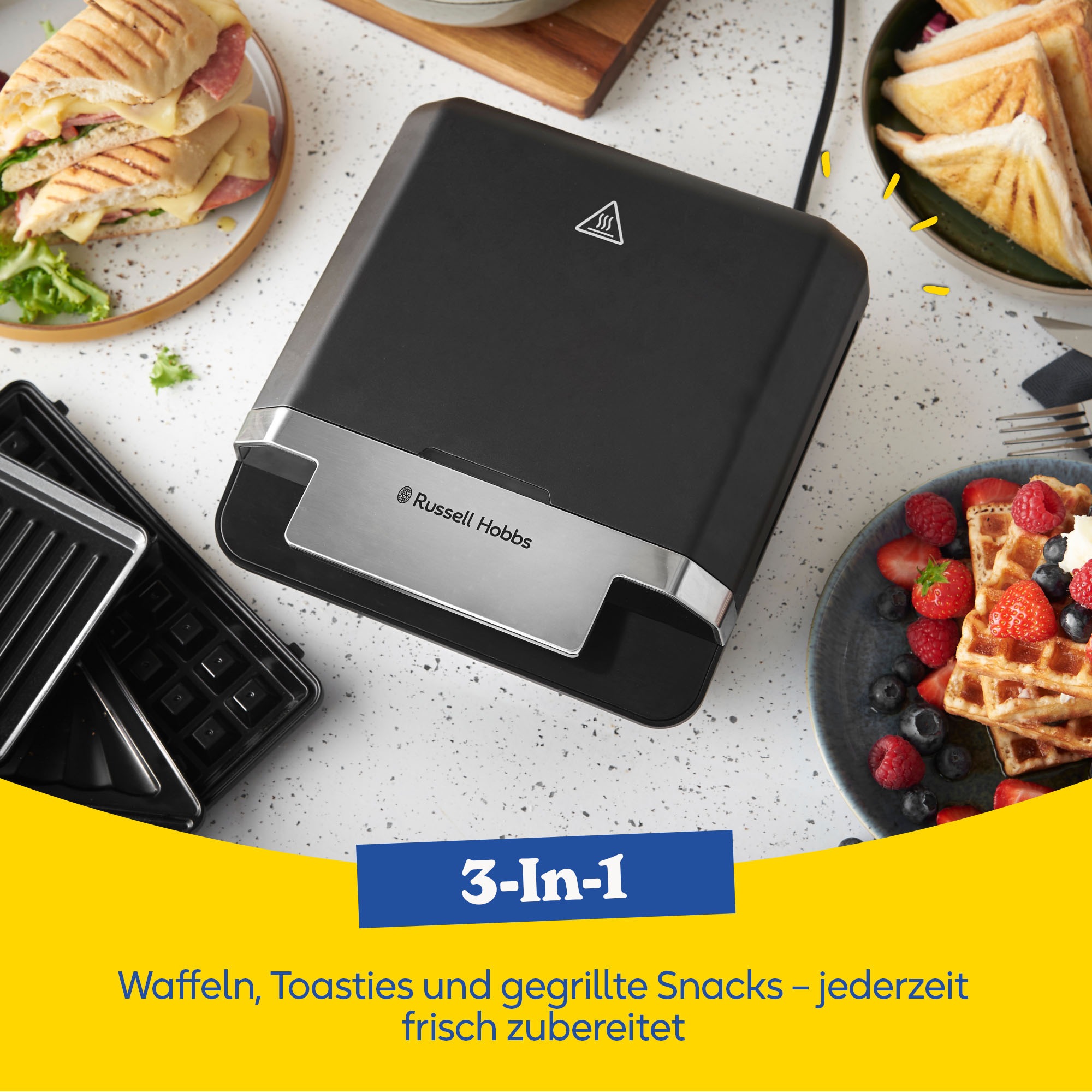 Russell Hobbs Creations 3-in-1 Sandwichmaker, Schwarz, 820 Watt