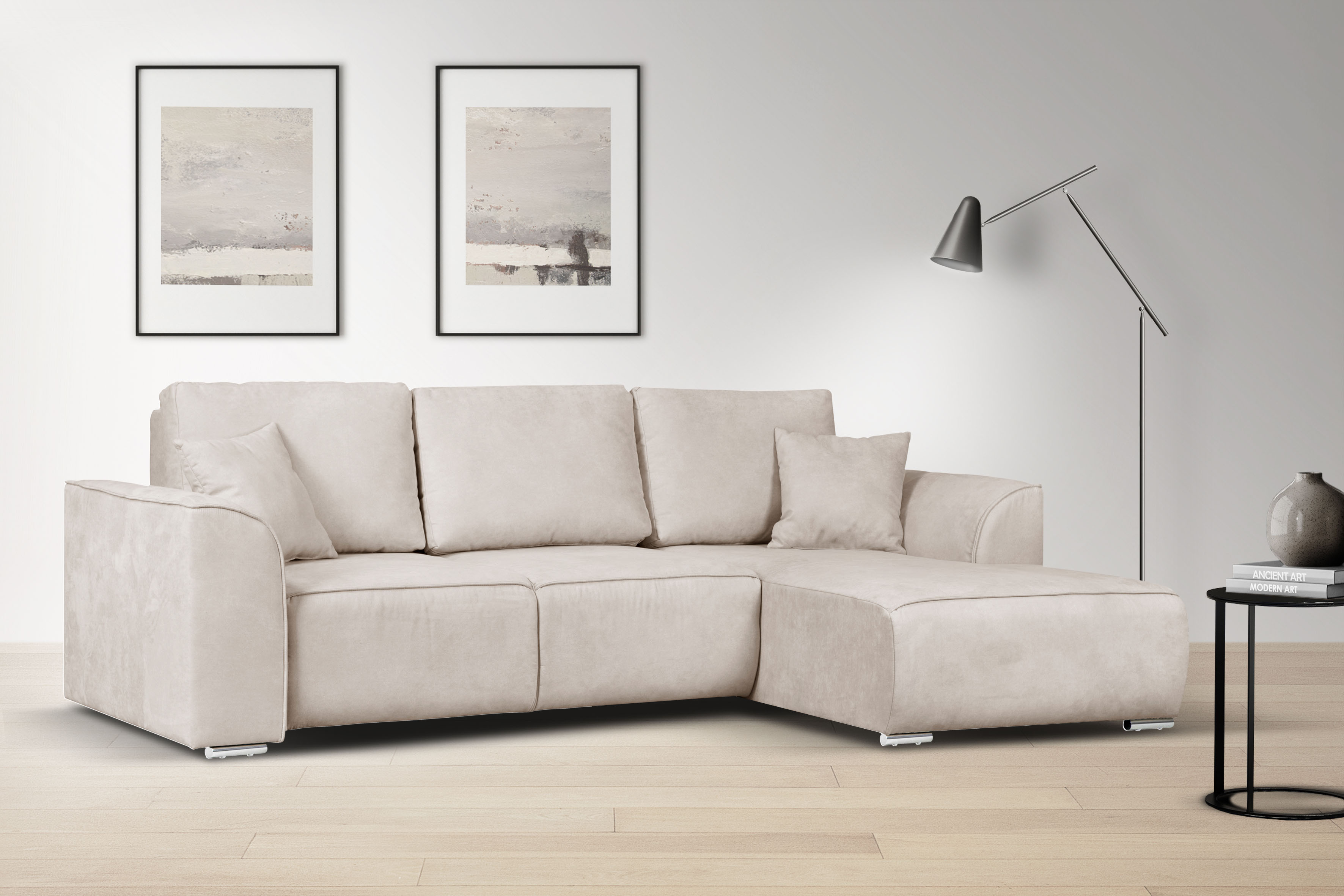 OTTO home Ecksofa "BEATRICE optionale Schlafsofa mit Bettkasten, B/T/H: 265/170/86 cm" L-Form, wahlweise auch mit Bettfunktion und Bettkasten