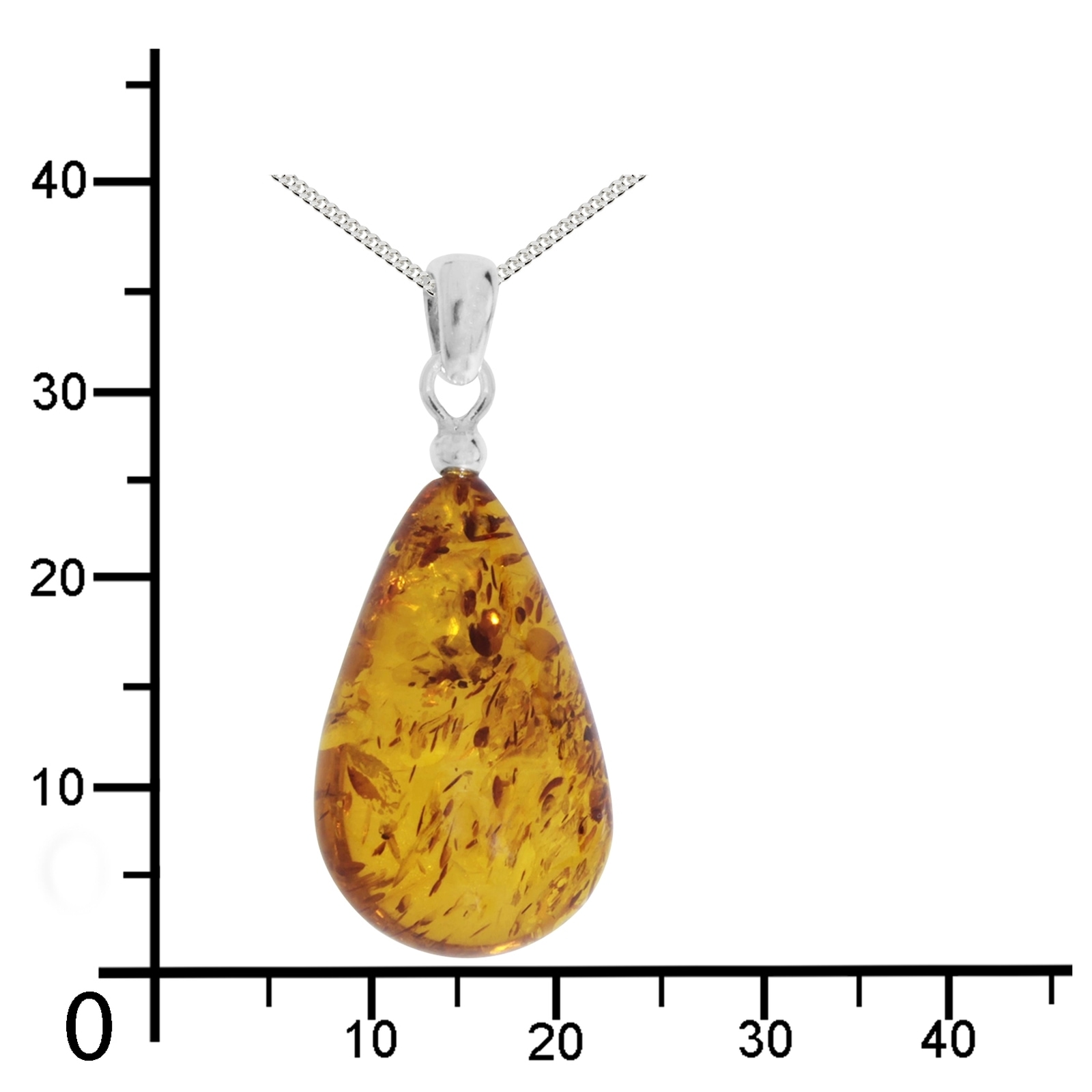 OSTSEE-SCHMUCK Kette mit Anhänger »Ostsee-Schmuck Kette mit Anhänger Tropfen ca. 26 mm lang«, (2 tlg.)