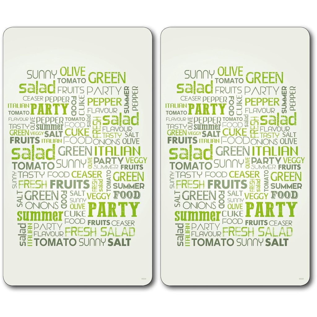 KESPER for kitchen & home Schneide- und Abdeckplatte »Salad Letters«, (Set, 2 tlg.)