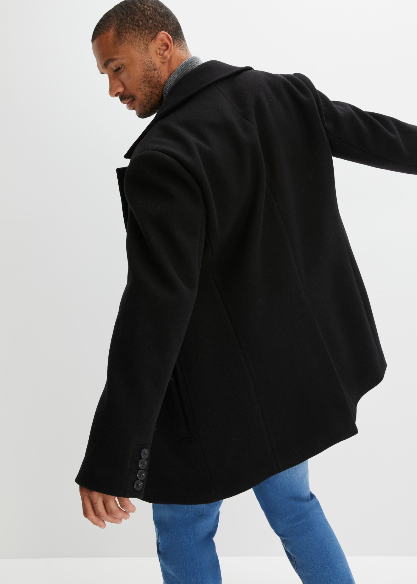 bonprix Kurzmantel im Cabanjacken-Stil, mit Woll-Anteil, Regular Fit