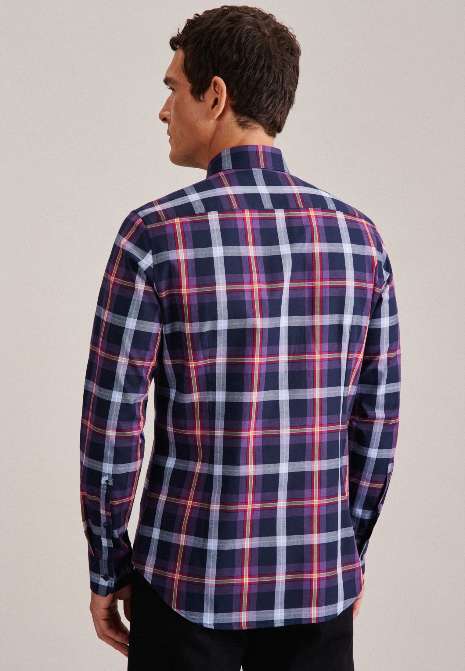 seidensticker Flanellhemd "Shaped", Shaped Langarm Button-Down-Kragen Karo günstig online kaufen