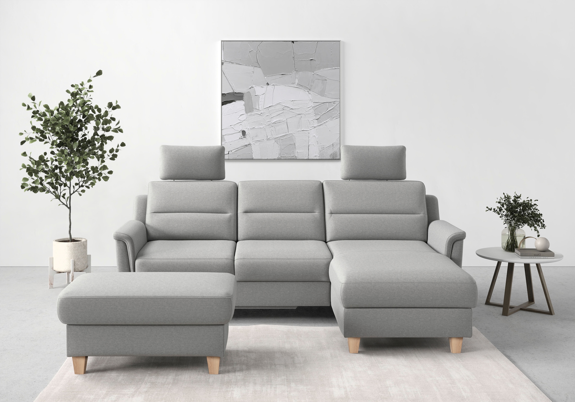 sit&more Ecksofa "Farö L-Form" inklusive Federkern, wahlweise mit Schlaffunktion und Bettkasten
