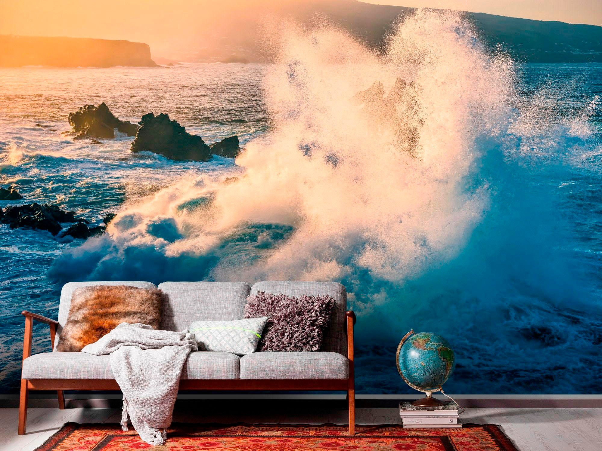 Komar Vliestapete »Digitaldruck Vlies - Exploding Elements - Größe 300 x 200 cm«, bedruckt, Wohnzimmer, Schlafzimmer