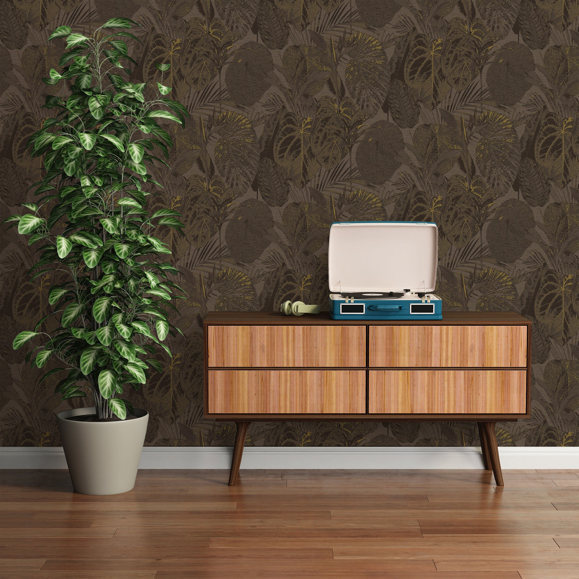 living walls Vliestapete »Famous Garden Natur-Tapete Mustertapete Dschungel-Optik Dschungeloptik«, matt, Vliestapete botanisch für Schlafzimmer Küche Wohnzimmer Dschungel Flur