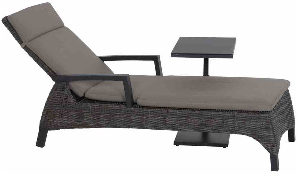 Siena Garden Gartentisch »TORENO Lift-Beistelltisch 60x40cm« Aluminiumgestell matt anthrazit, Tischplatte aus Glas in dark concrete