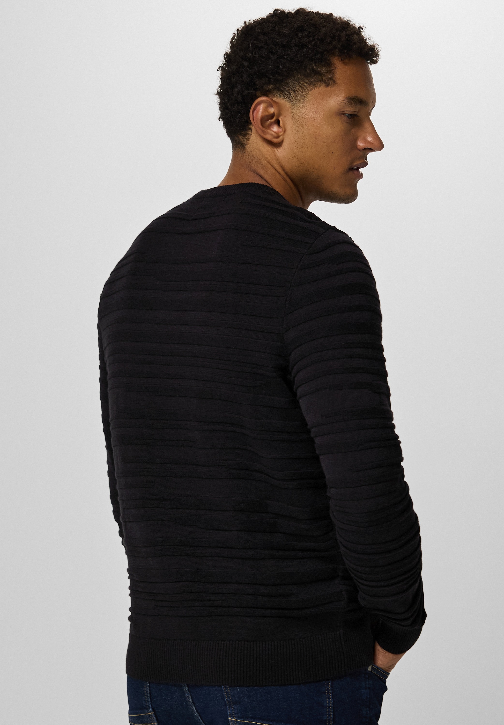 STREET ONE MEN Strickpullover, mit Rundhalsausschnitt