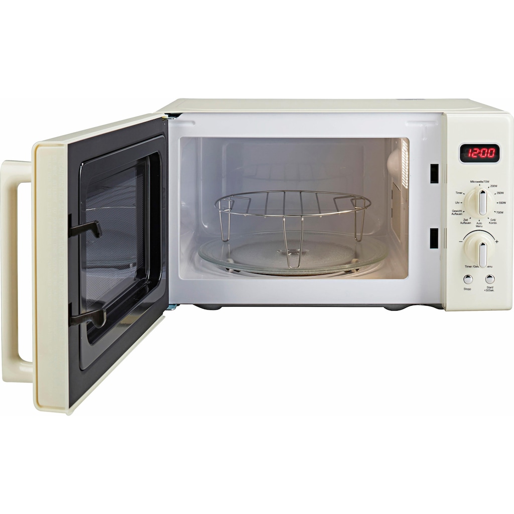 Privileg Mikrowelle »670559«, Grill, 700 W, im Retro-Design, 8 Automatikprogramme, beige