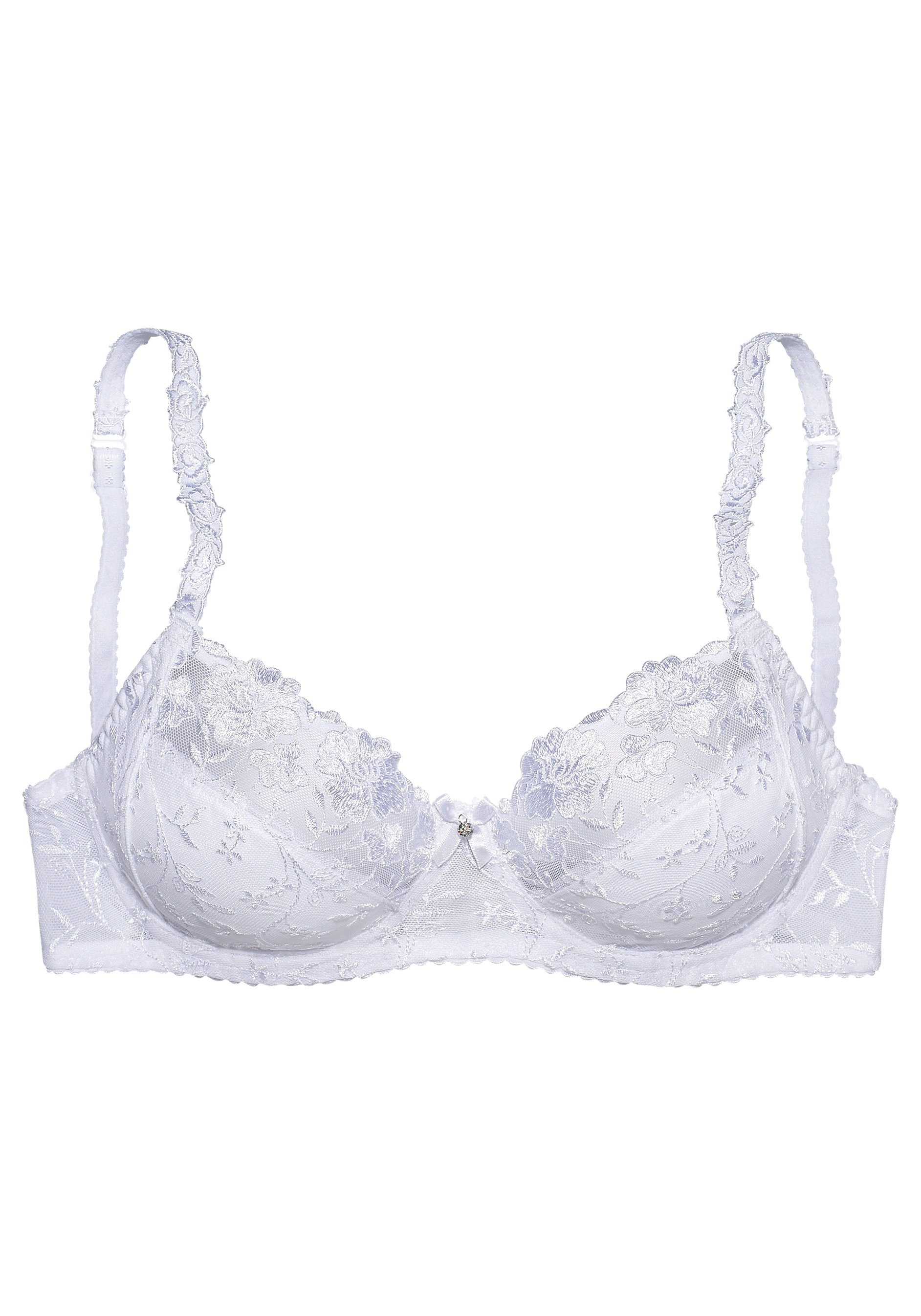 Bügel BH Balconette transparent Spitze Damen Dessous Stickerei