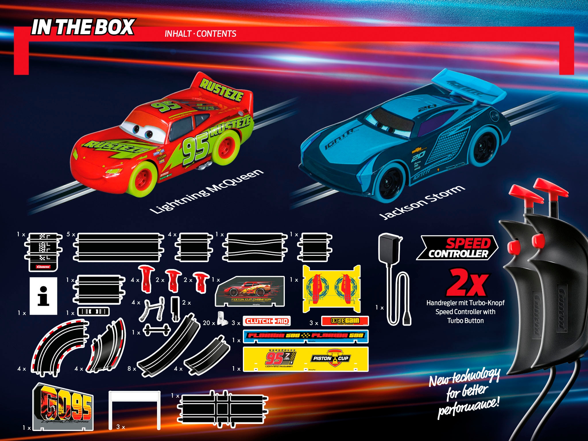 Carrera® Autorennbahn »Carrera GO!!! - Disney Pixar Cars - Glow Racers«