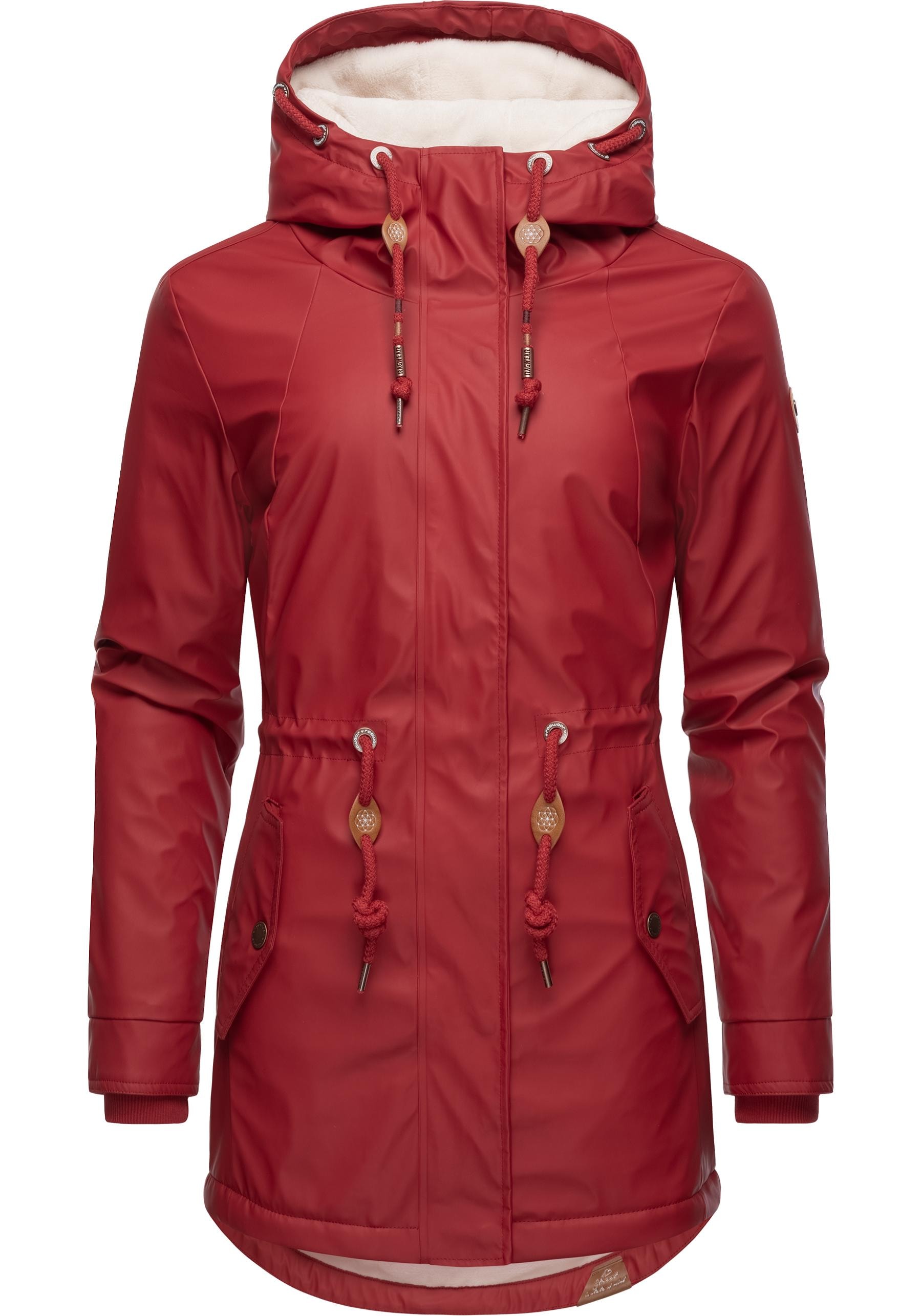 Ragwear Regenmantel »Monadis Rainy Intl.«, modischer Regenparka mit kuschligem Innenfutter