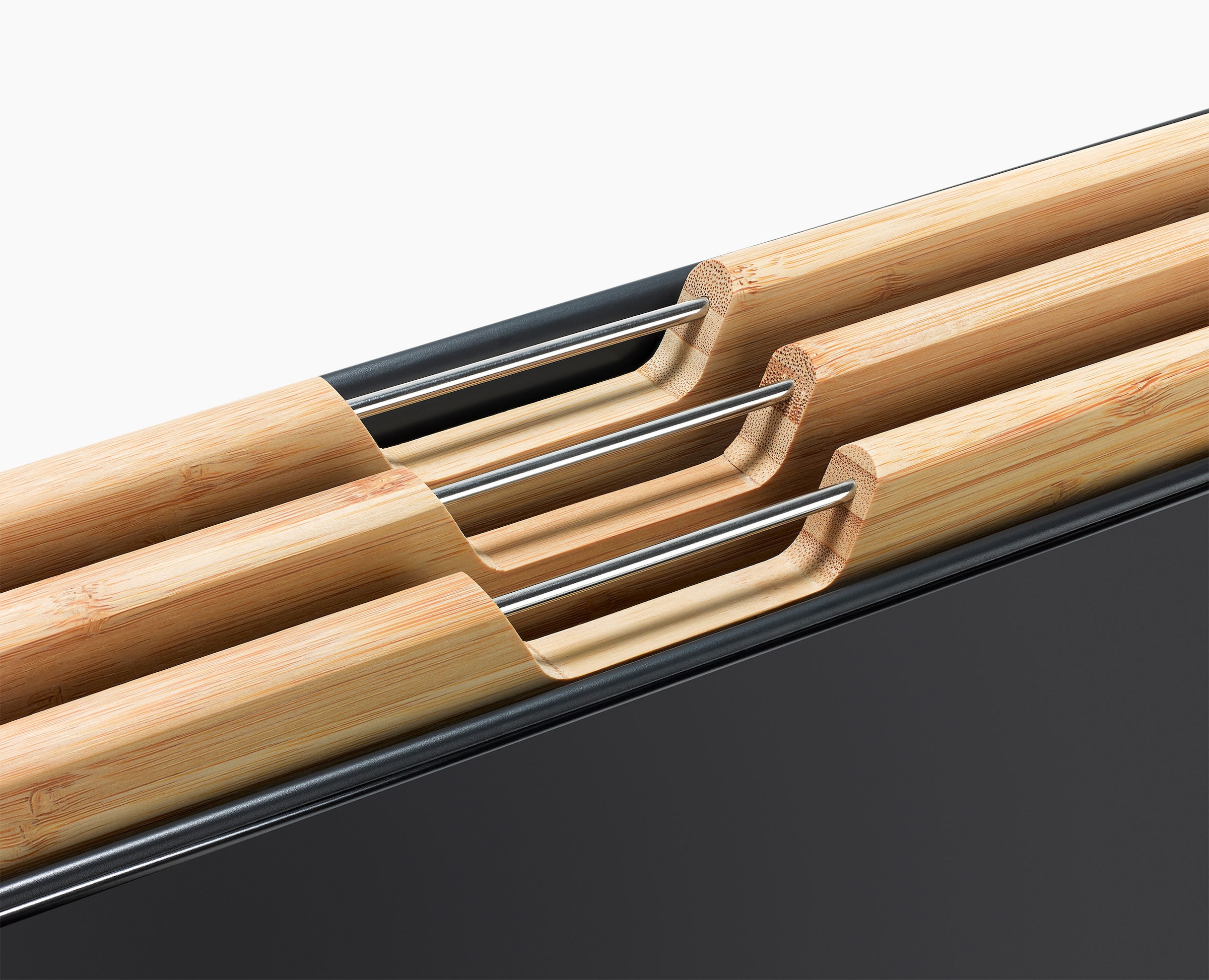 Joseph Joseph Schneidebrett »Folio™ Steel Bamboo 3er-Set Schneidebretter mit Edelstahlständer«