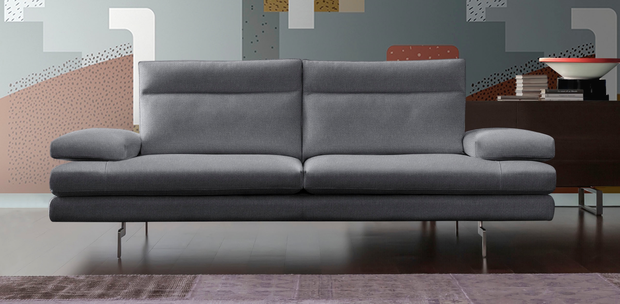 CALIA ITALIA 3,5-Sitzer "Toby Wing, italienisches Designsofa mit erstklassigem Sitzkomfort", inklusive Sitztiefenverstel