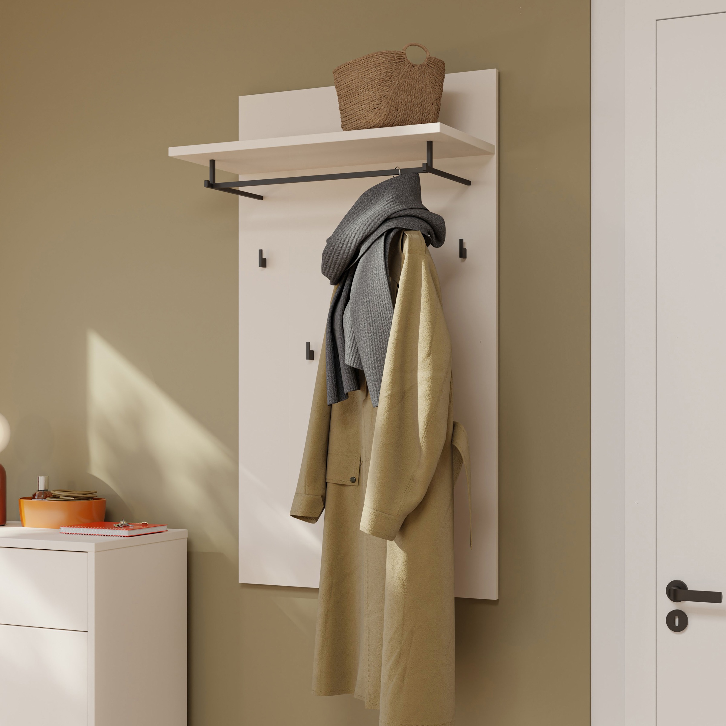 FORTE Garderobenpaneel B/H/T 74/127/30 cm, Wandmontage günstig online kaufen