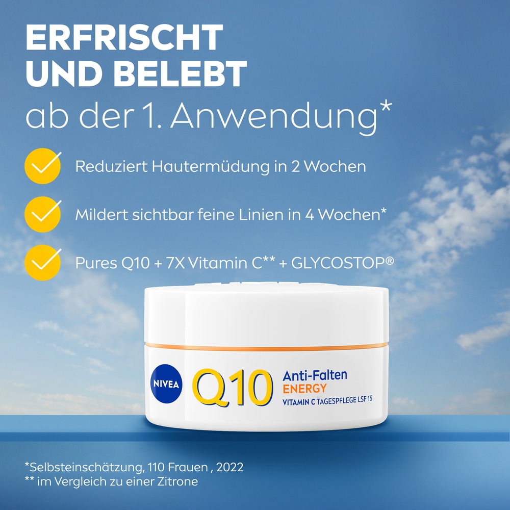 Nivea Tagescreme »Q10 Anti-Falten Energy Tagespflege LSF 15« 24h Feuchtigkeit für strahlendes, gesundes Hautbild