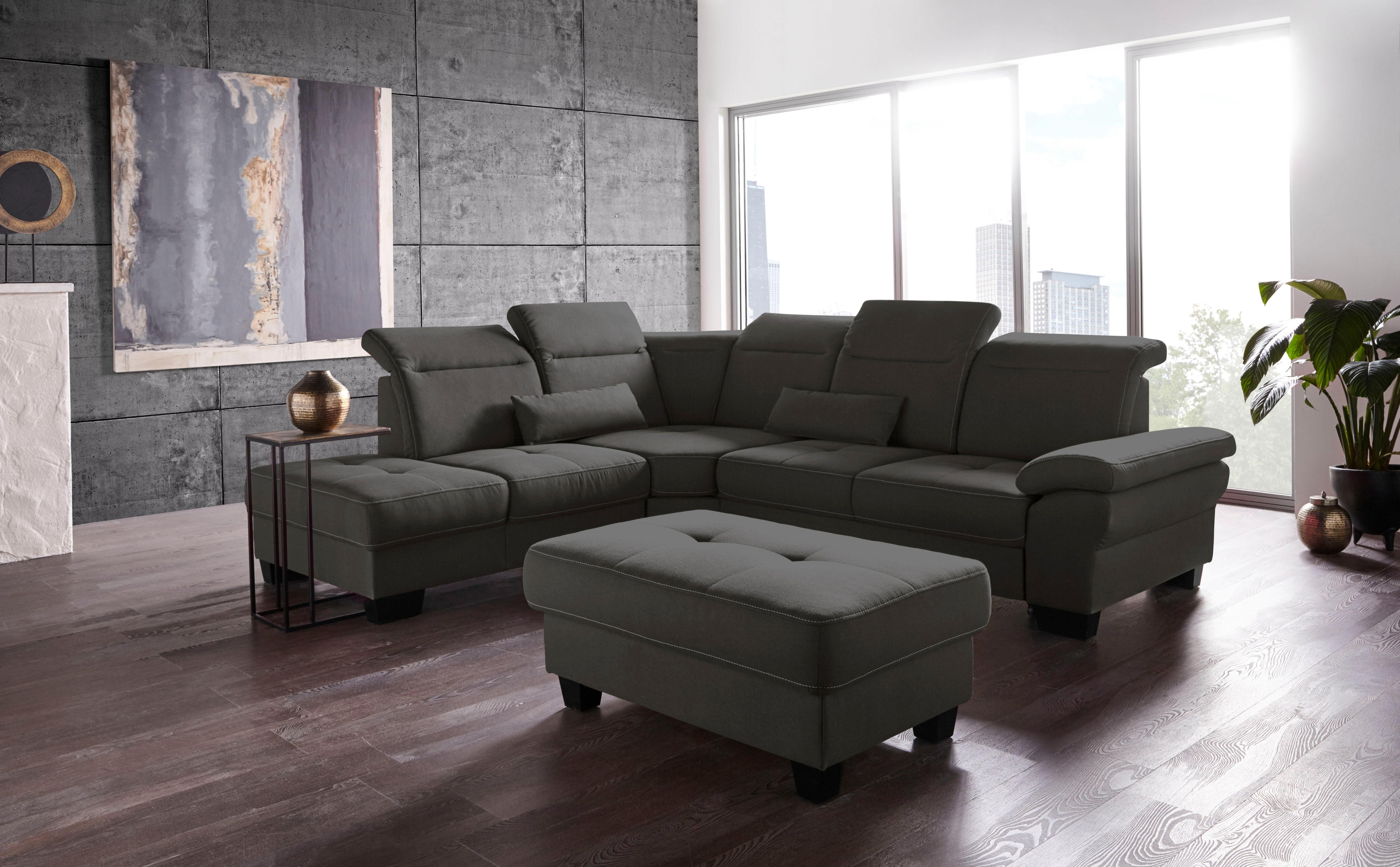 OTTO home Ecksofa "Cornwall L-Form" mit Sitztiefenverstellung, Schlaffunktion & Kopfteilverstellung
