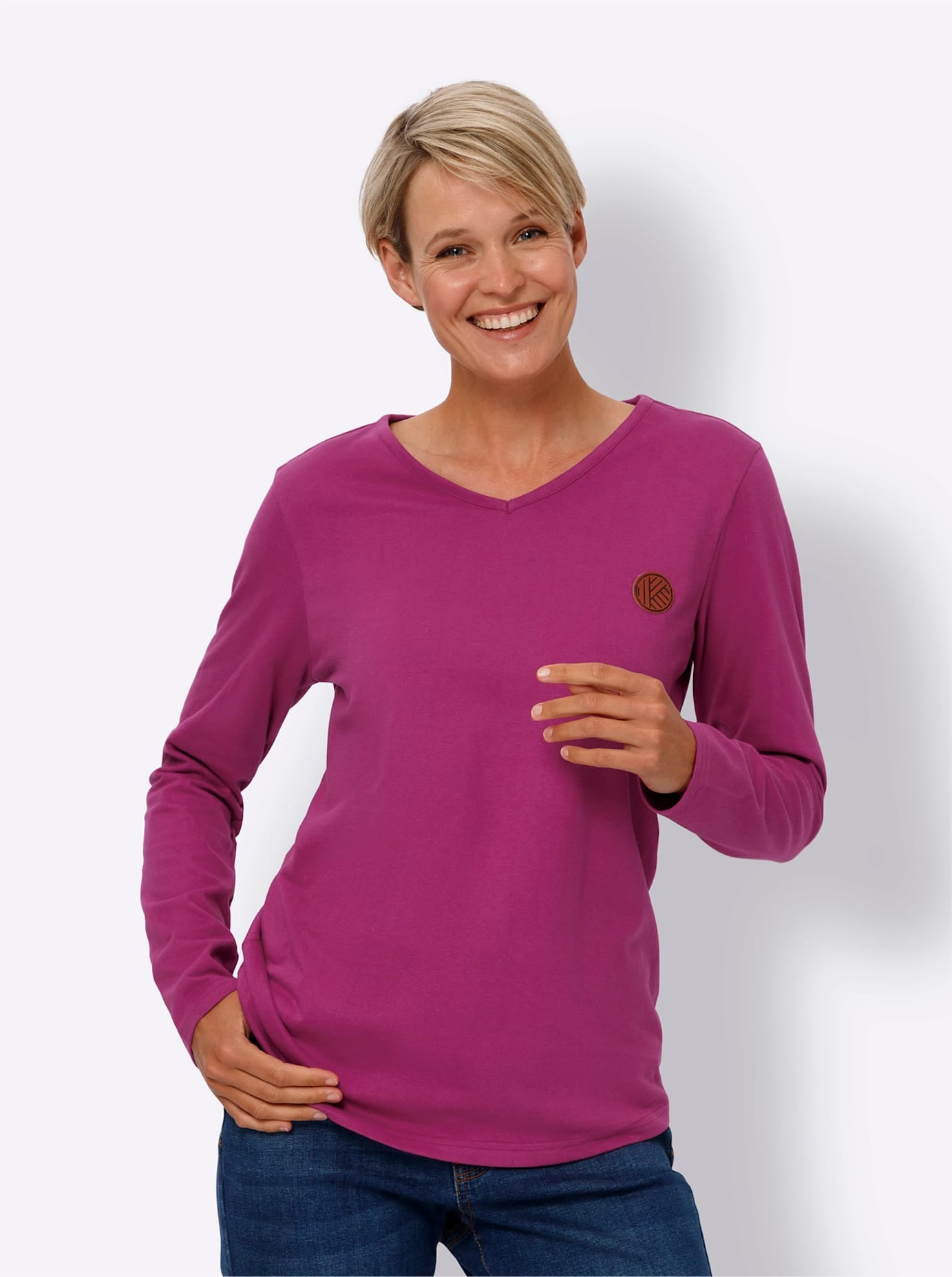 Classic Basics V-Shirt "Langarm-Shirt", (1 tlg.) günstig online kaufen