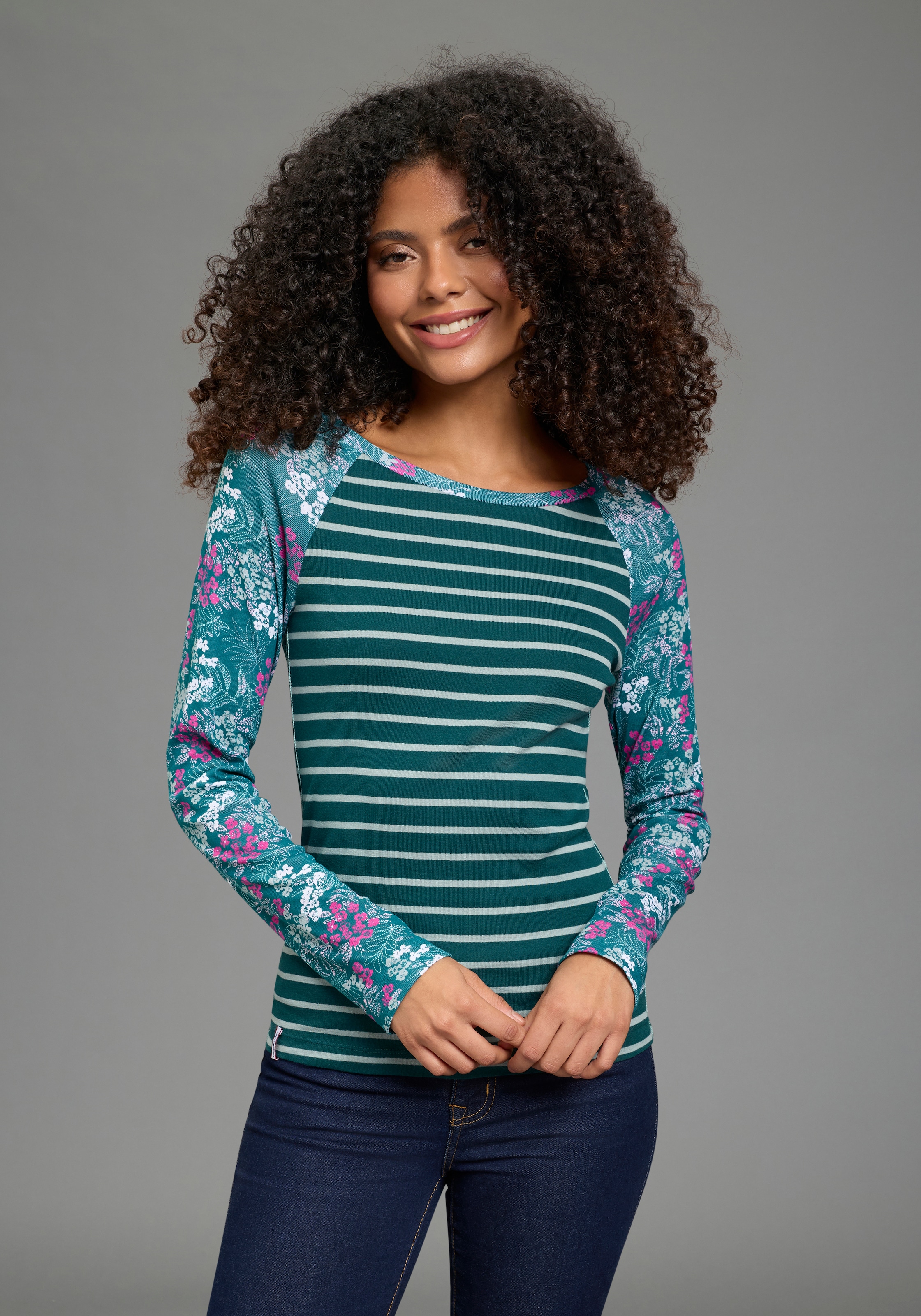 KangaROOS Langarmshirt Muster Mix günstig online kaufen