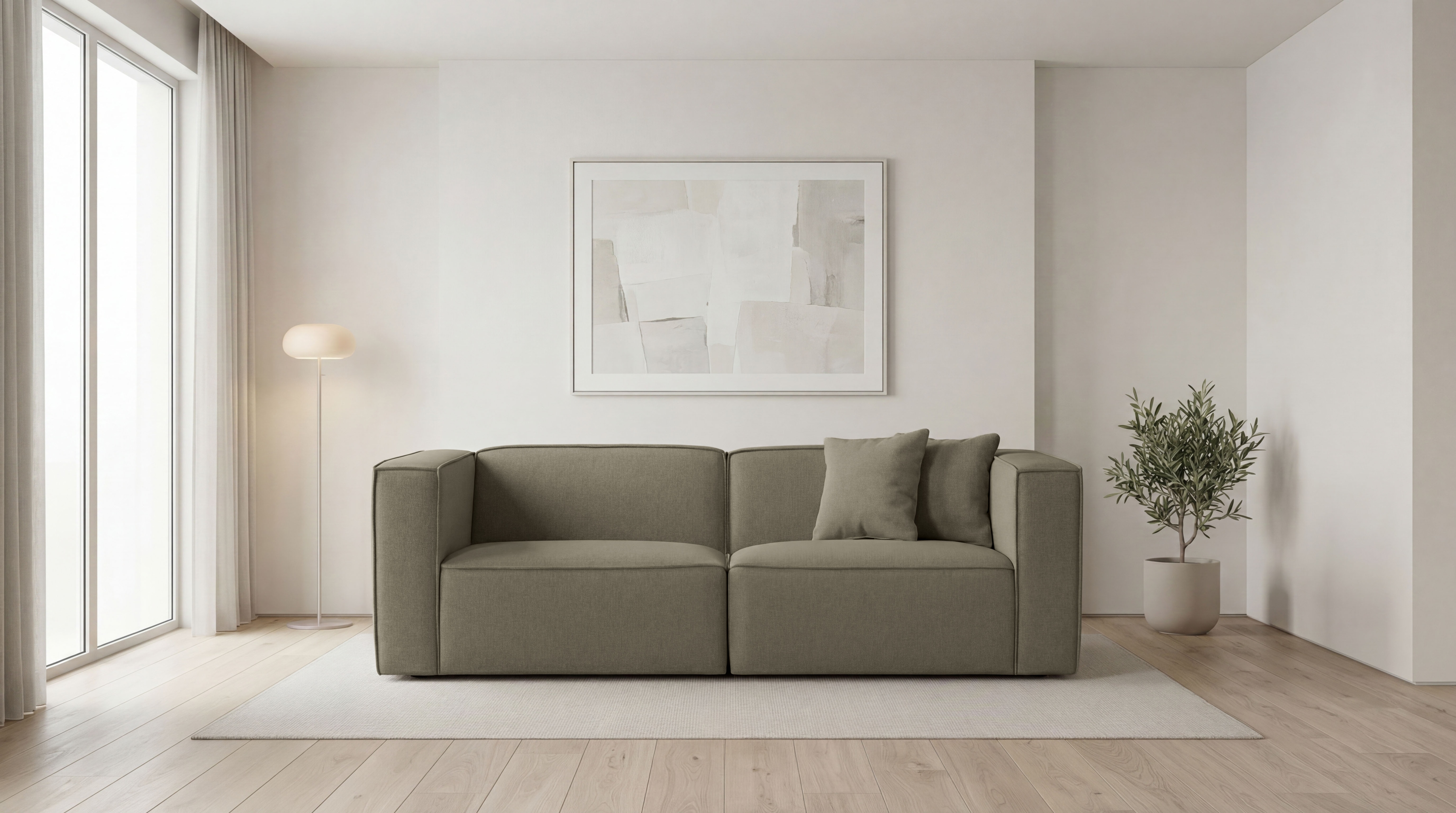 OTTO home 3-Sitzer "Tammie" Breite 222 cm, Webstoff fein, bodentief, mit Wellenunterfederung