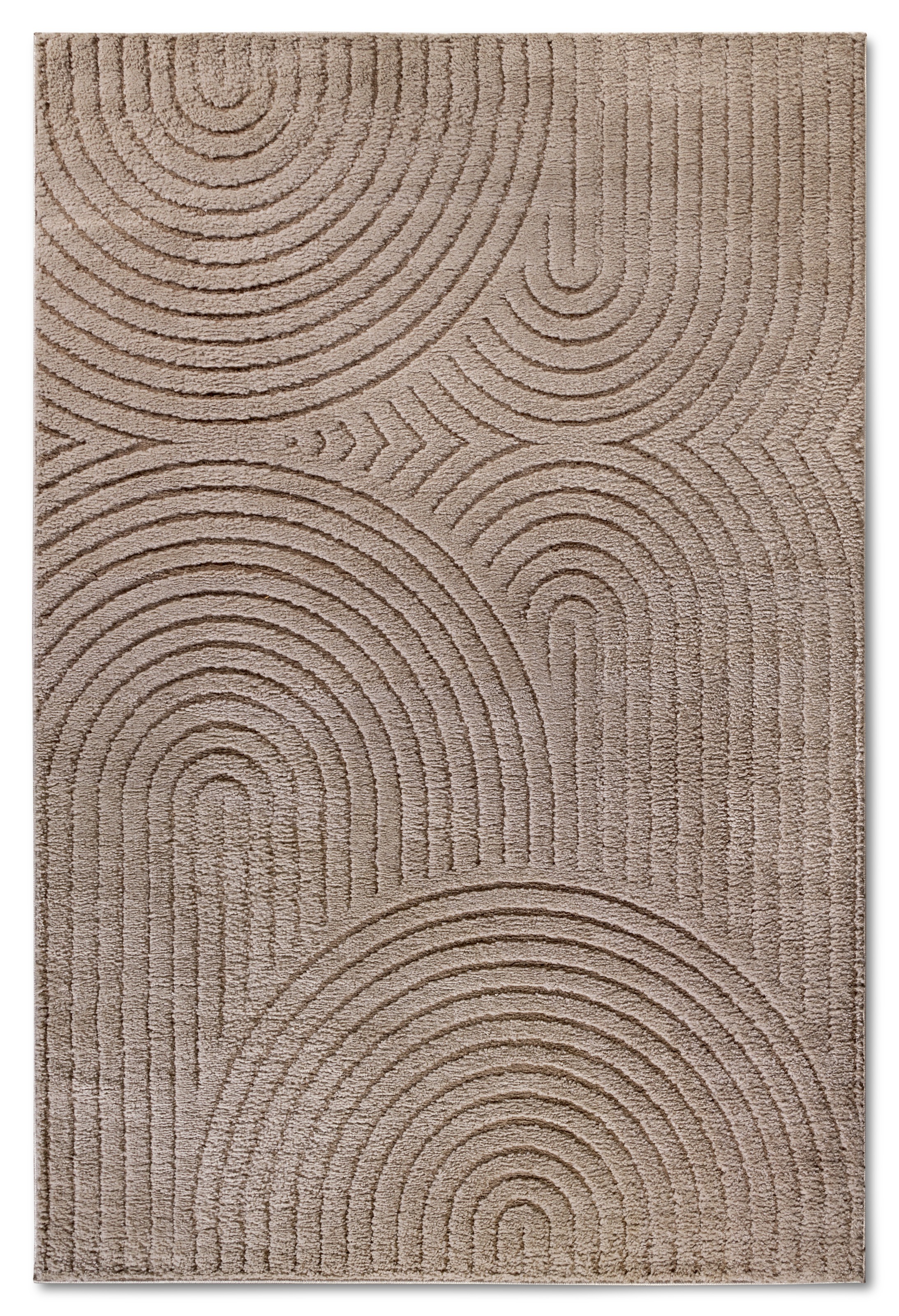 ELLE DECORATION Designteppich »Cosy Panglao, auch als Rundteppich erhältlich«, rechteckig, 14 mm Höhe, uni Kurzflor, Hoch Tief Struktur, modern, Skandi, Boho, Wohnzimmer