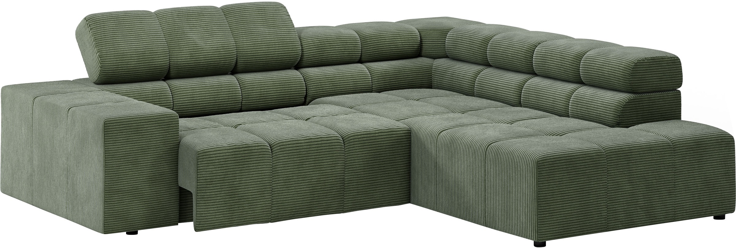 INOSIGN Ecksofa »Ancona, incl. Kopfteilverstellung + 3 Zierkissen, L-Form, bequem«, wahlweise motorische Sitztiefenverstellung, B/T(H: 249/215/70 cm
