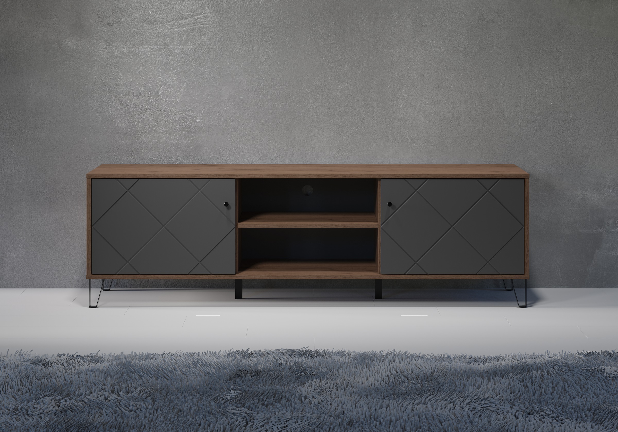 PLACES OF STYLE Lowboard "Molveno" 1 Stk. tlg. TV-Unterteil mit 2 Türen & 2 günstig online kaufen