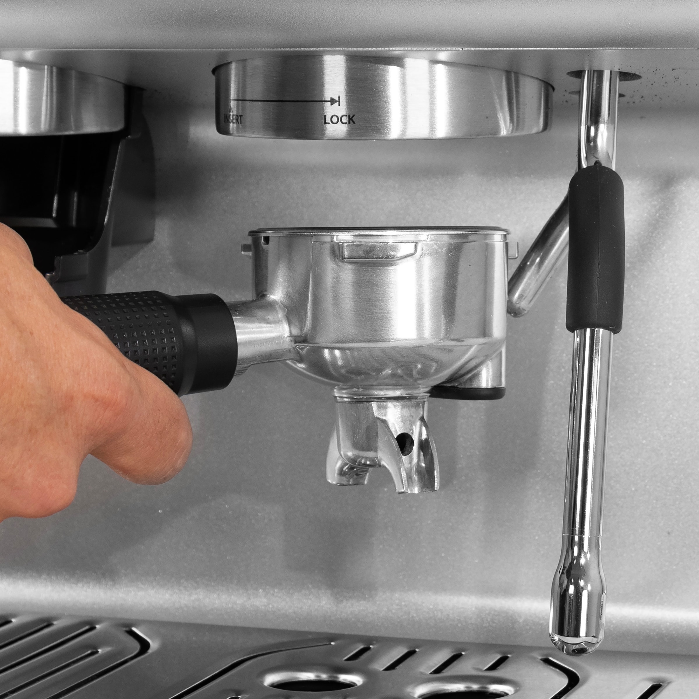 Krups Espressomaschine »XP801T Precision, Siebträger«, mit Mahlwerk, intuitive Bedienfläche, Pre-Infusion-Einstellungen