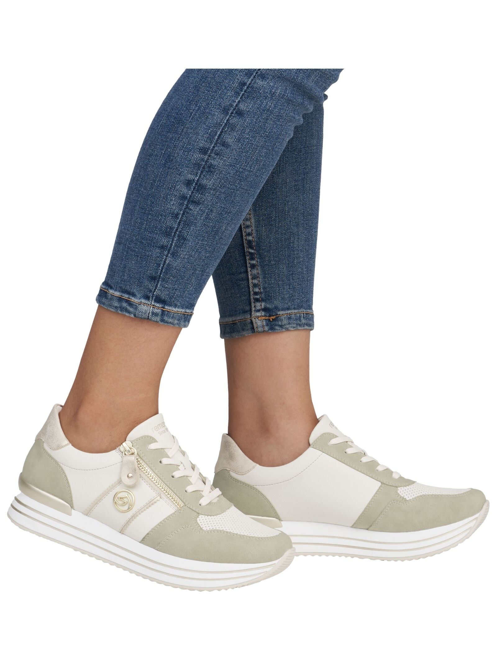 Sneaker REMONTE "Remonte Sneaker Lederimitat", Damen, Gr. 37, weiß (sanftes weiß), Lederimitat, Schuhe Sneaker 2