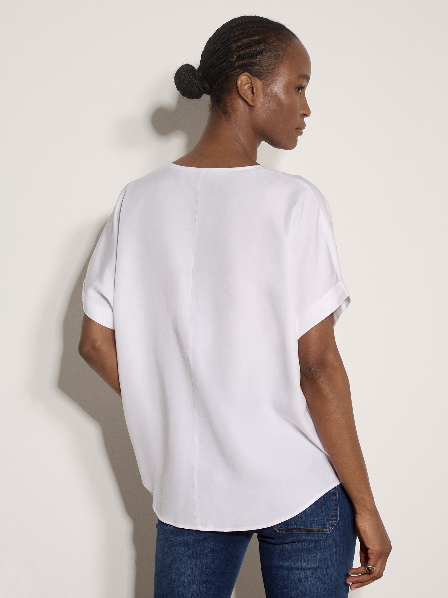 Apricot Shirtbluse »Plissierte Bluse« mit V-Ausschnitt