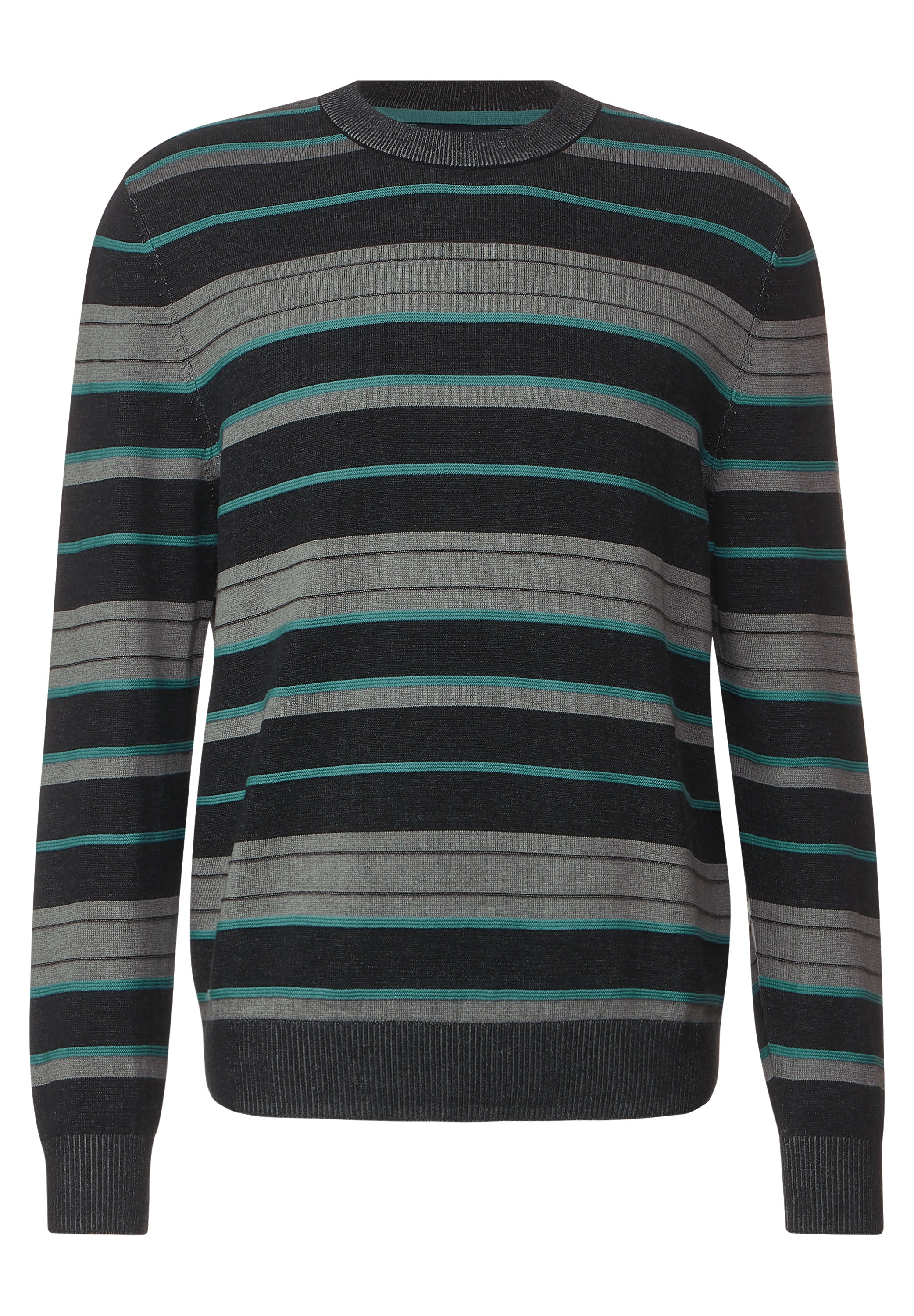 STREET ONE MEN Strickpullover, mit Rippstrickdetails