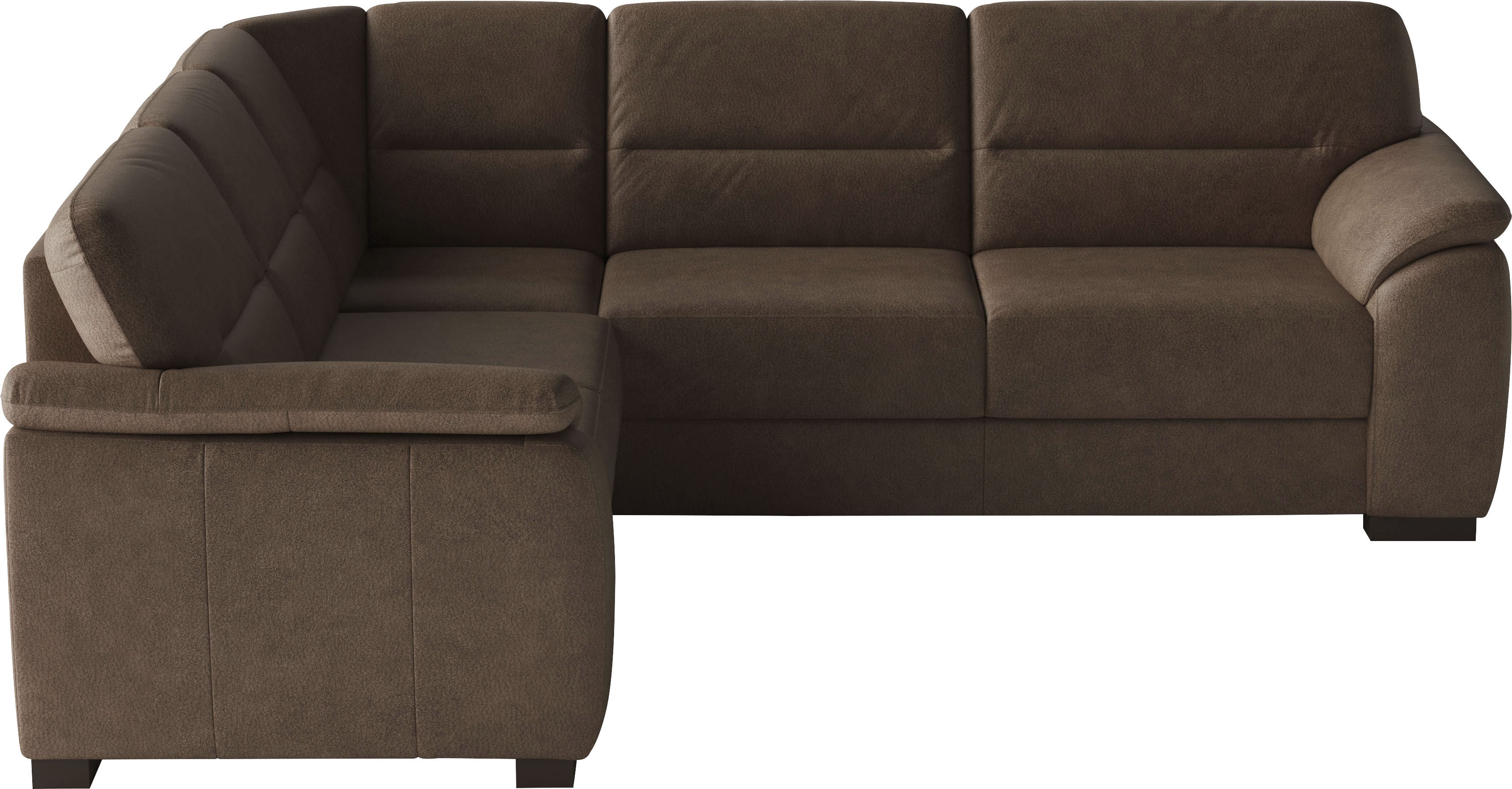 sit&more Ecksofa "Montego L-Form, B: 256 cm, große Stoffauswahl, Komfortsitzhöhe 46 cm" mit Schlaffunktion und Schubkasten mit Stauraum