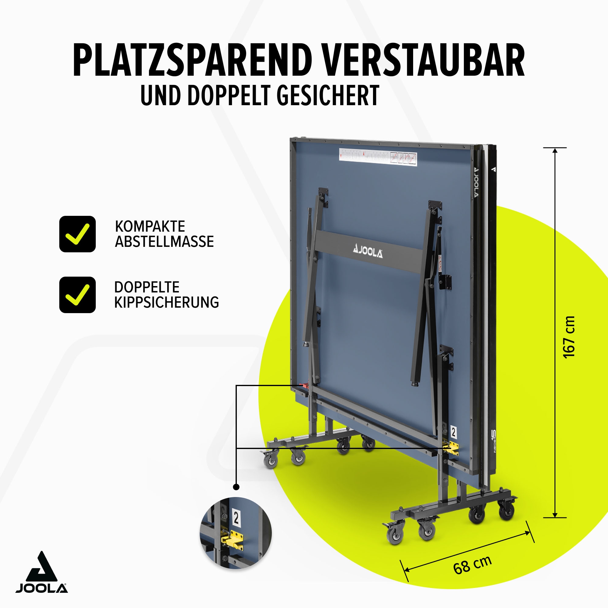 Joola Tischtennisplatte »Inside 15« Indoor Tischtennistisch - klappbares Untergestell, inkl. Netz