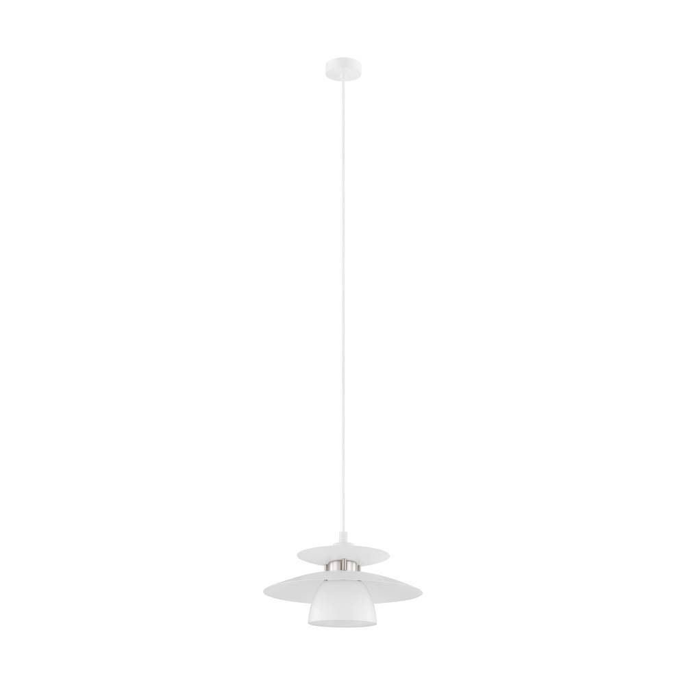 EGLO Hängeleuchte »BRENDA«, 1 flammig, Leuchtmittel E27 | ohne Leuchtmittel, Pendelleuchte, Stahl, Farbe: Nickel matt, weiß, Fassung: E27, Ø: 32 cm