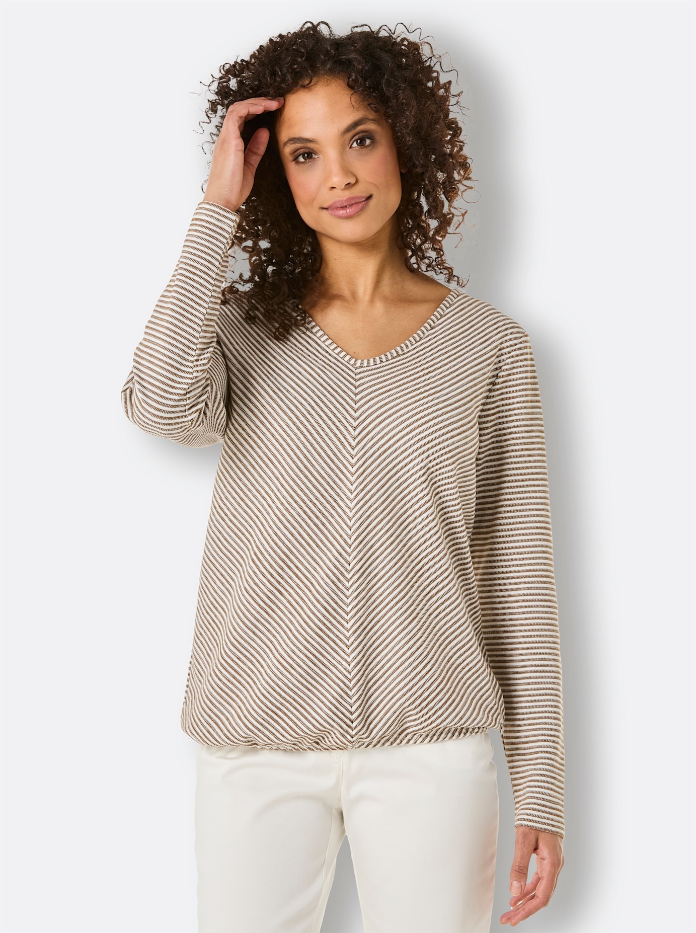 CREATION L PREMIUM Langarmshirt "Pima-Baumwoll-Viskose-Shirt", (1 tlg.) günstig online kaufen