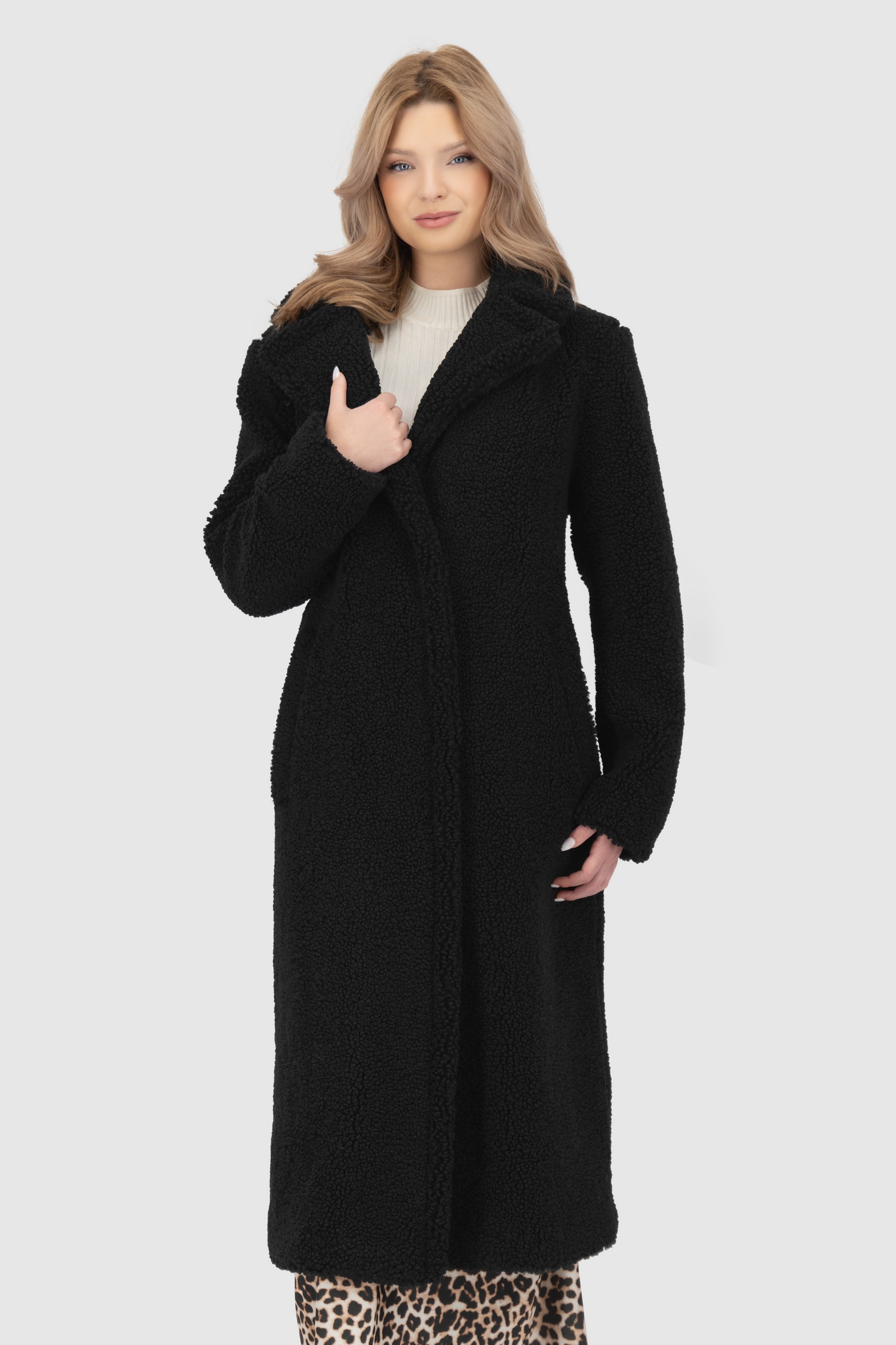 Alife & Kickin Winterjacke »Damen HariAK A«, Kuscheliger langer Teddy Wintermantel in lässiger Schnittform