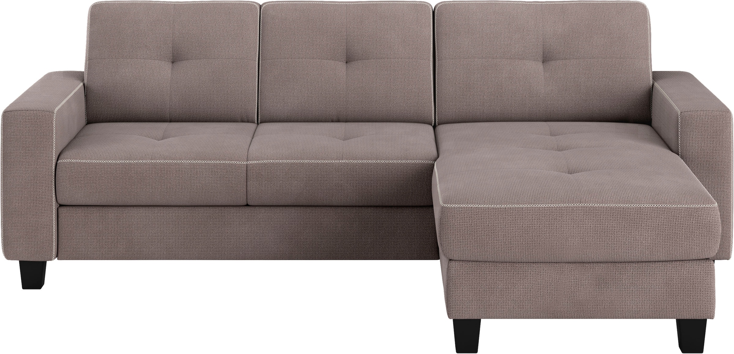 Places of Style Ecksofa »Varese L-Form«, Kreuznaht in beige