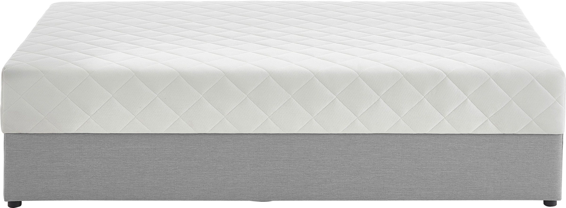Boxbett "BELINA", grau (hellgrau), B:140cm L:200cm, 100% PES, ATLANTIC HOME COLLECTION, Komplettbetten, mit Taschenfederkernmatratze und geräumigem Bettkasten 3