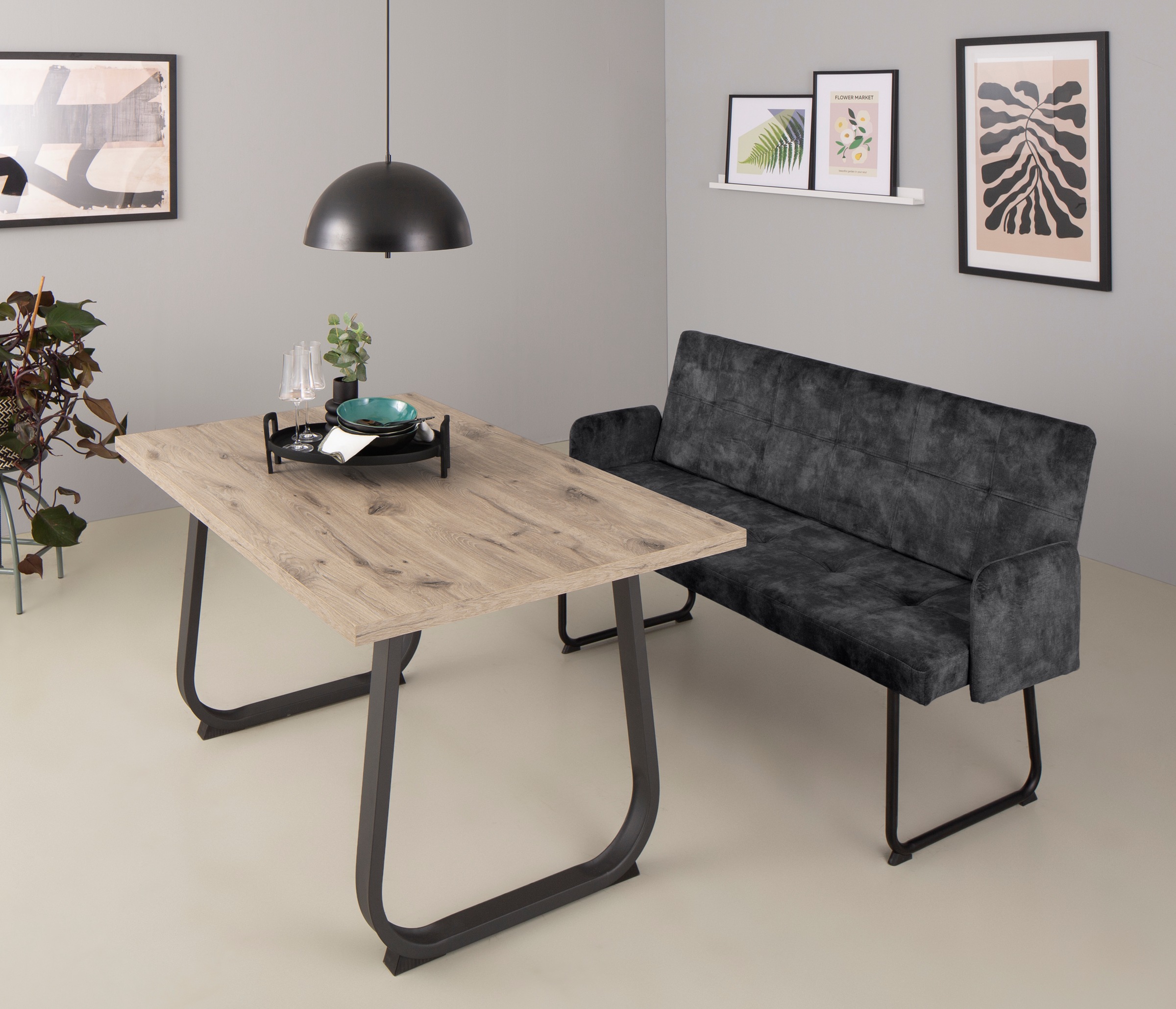 HELA Essbank JANINA, Vintage Optik, Breite 140 cm günstig online kaufen