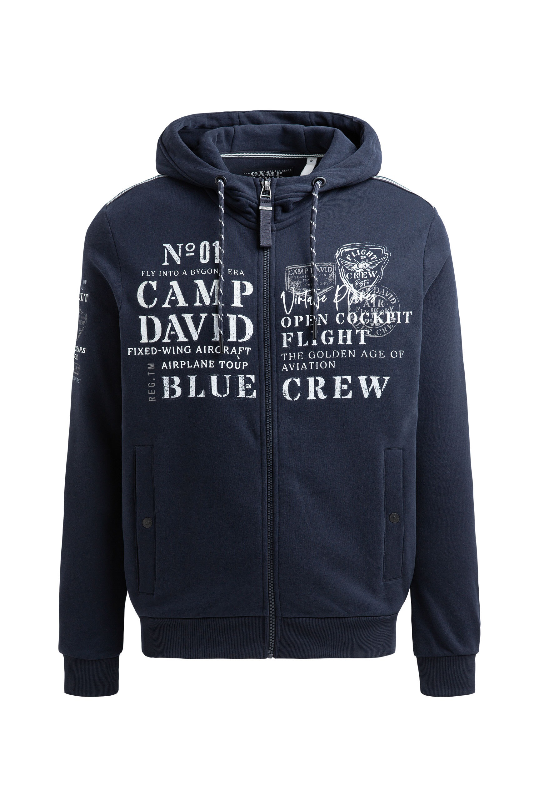 CAMP DAVID Kapuzensweatjacke Eingrifftaschen mit Druckknopfverschluss