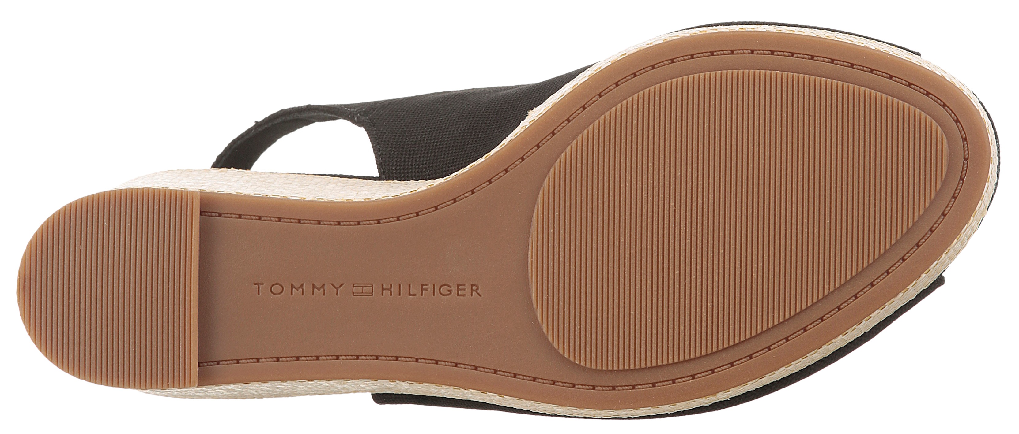 Thumbnail - Tommy Hilfiger High-Heel-Sandalette "FLAG HIGH WEDGE ESPAD SLINGBACK", Sommerschuh, Partyschuh, Keilsandalette, in schma...