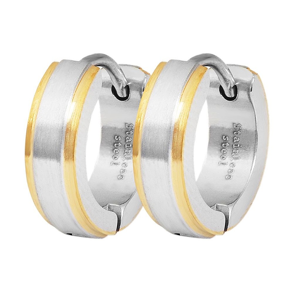 Adelia's Unisex Hinged Hoop Earrings Silver 2
