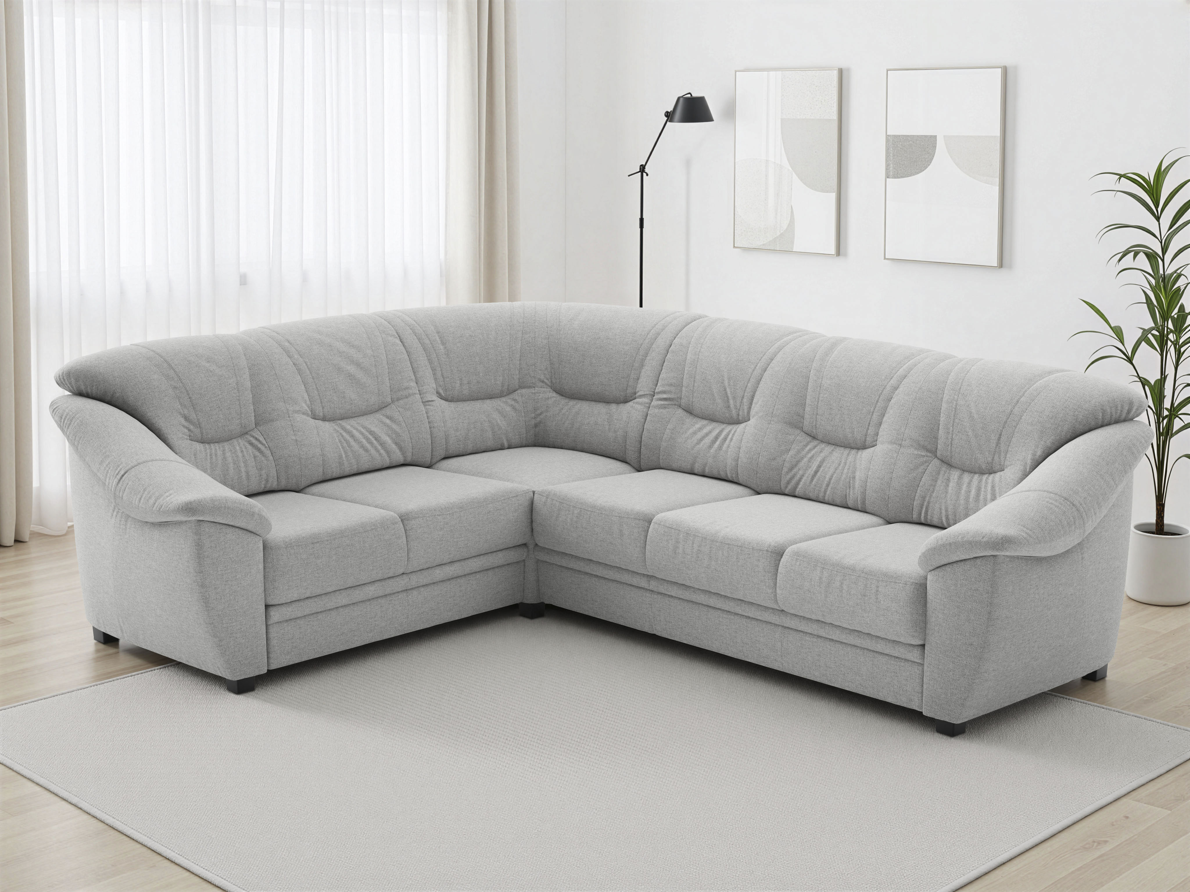 sit&more Ecksofa "Savona L-Form, B. 262 cm, Komfortsitz, Eckcouch mit Stoff- & Lederwahl" mit Schlaffunktion, Liegefl. 120x195 cm