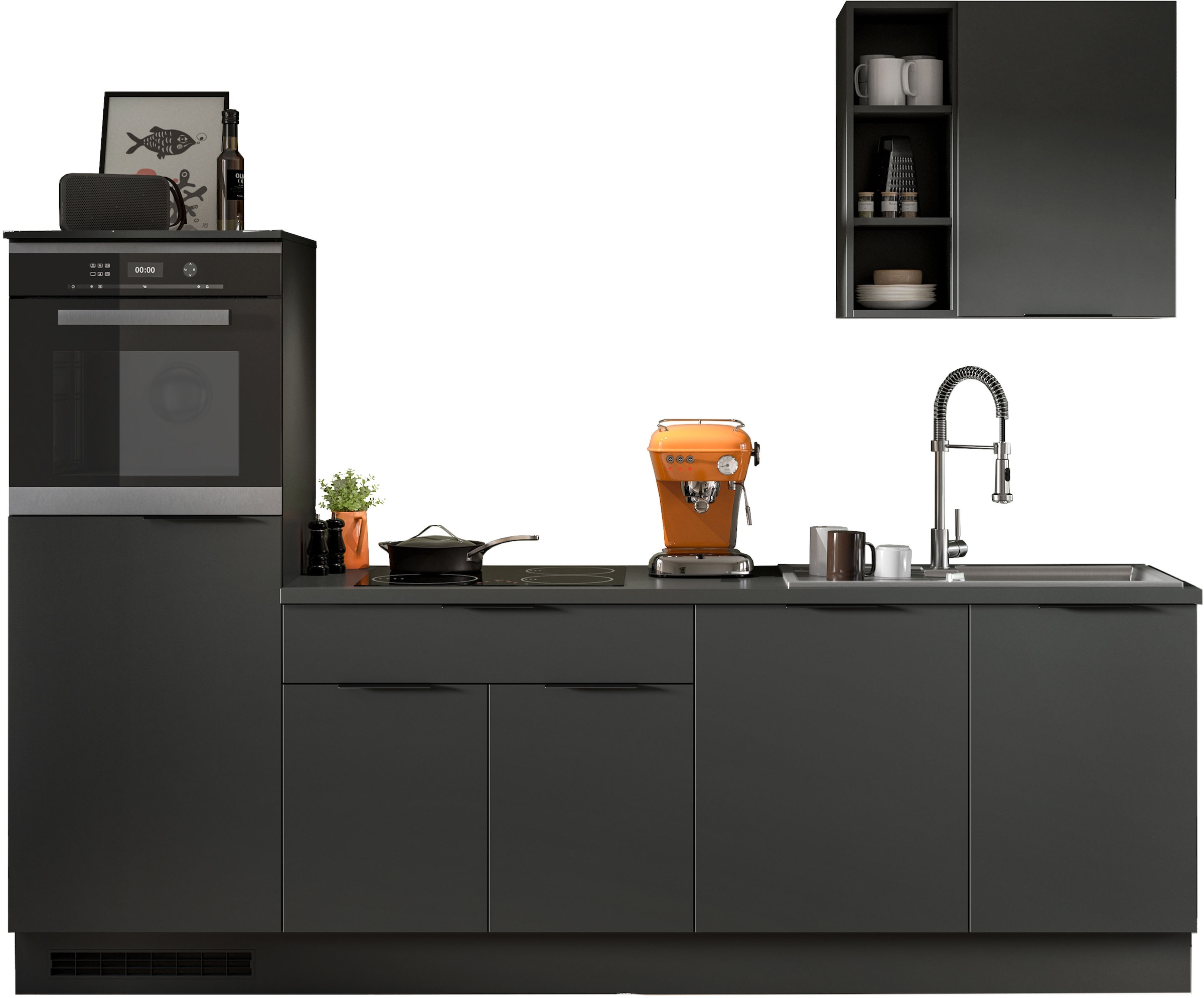 KOCHSTATION Küchenzeile "KS-Lulea", Breite 260 cm, ohne E-Geräte, mit 3 cm günstig online kaufen