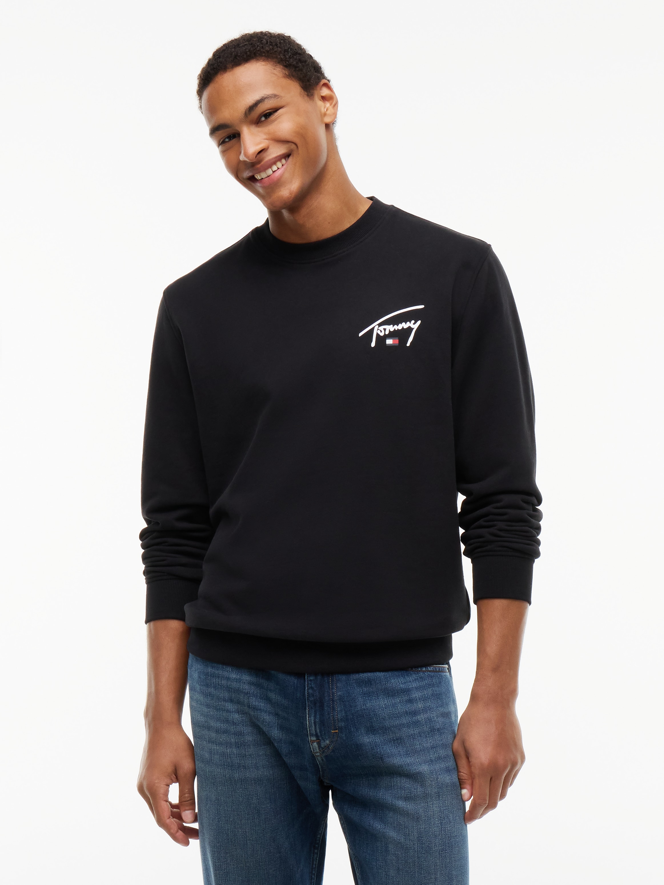 Tommy Jeans Sweatshirt "REGULAR ENTRY SIGNATURE", Regular fit mit Rundhalsausschnitt