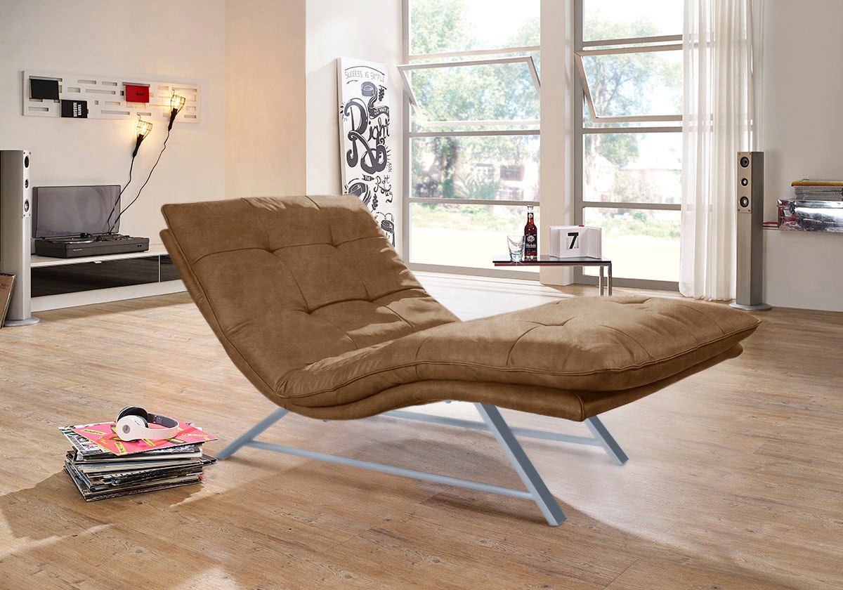 W.SCHILLIG Relaxliege »daily dreams«, in Waffelkissen-Optik, wahlweise mit Motor, Kufengestell, in 2 Breiten