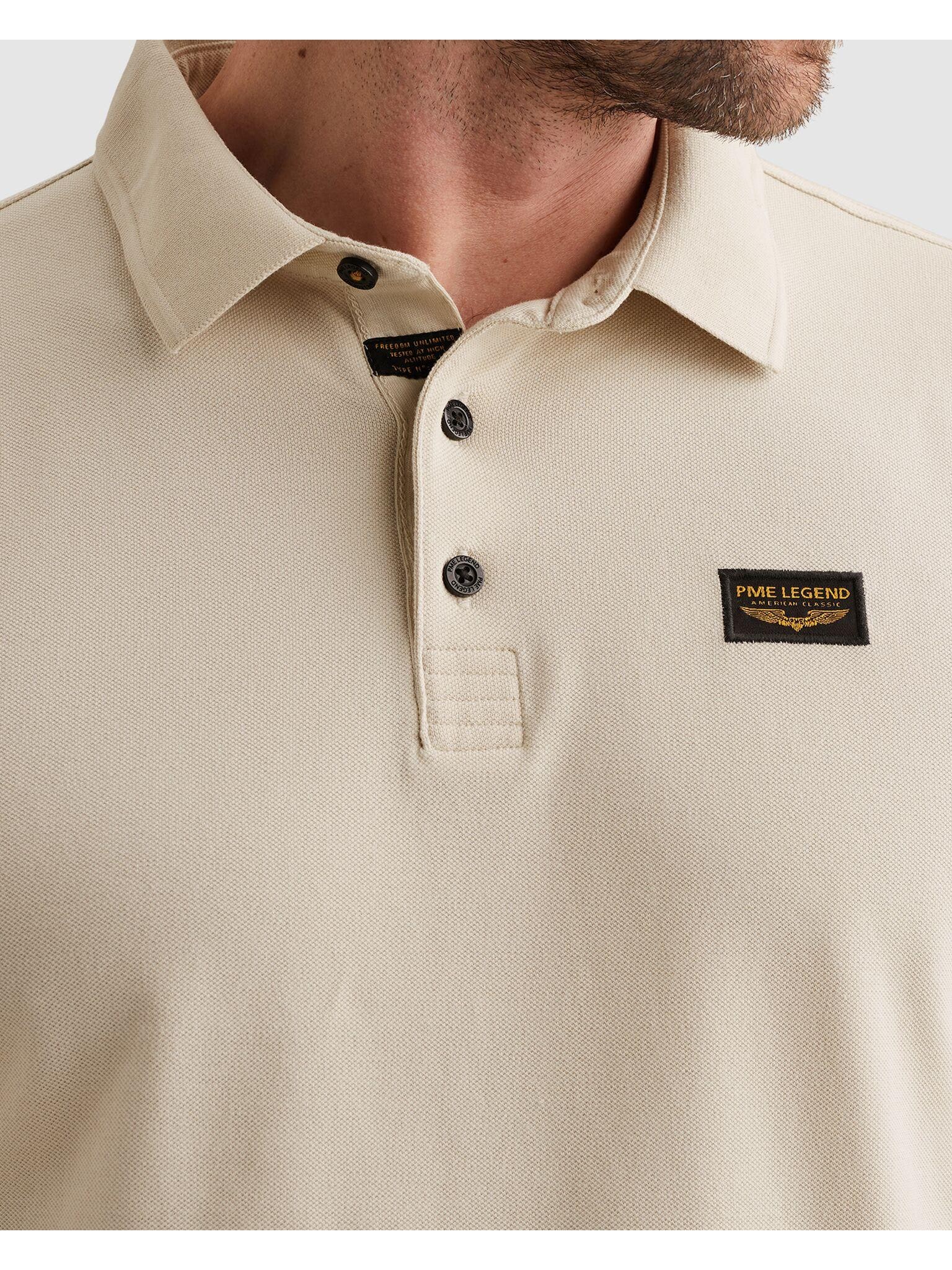 PME LEGEND Langarm-Poloshirt mit Logo Stickerei