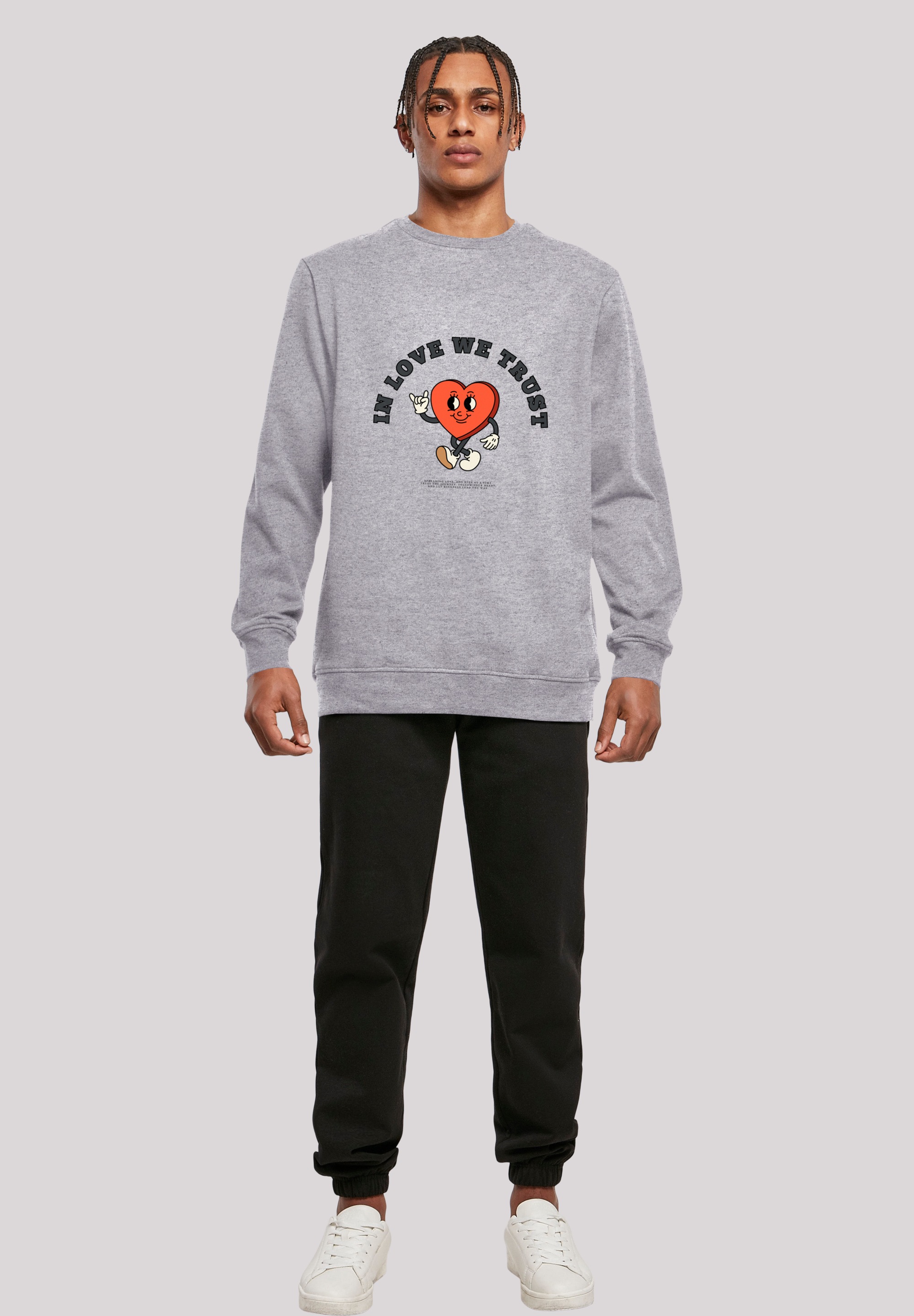 F4NT4STIC Sweatshirt »In Love We Trust Valentinstag Streetwear«, Premium Y2K Streetwear