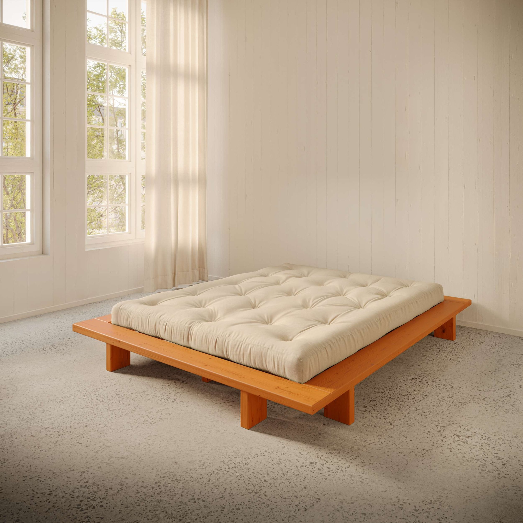 Karup Design Futonbett "Bettgestell JAPAN BED Futonbett aus FSC-zertifiziertem Massivholz" Mit Lattenrost, zeitlos, bequem & in mehreren Farben und Größen erhältlich