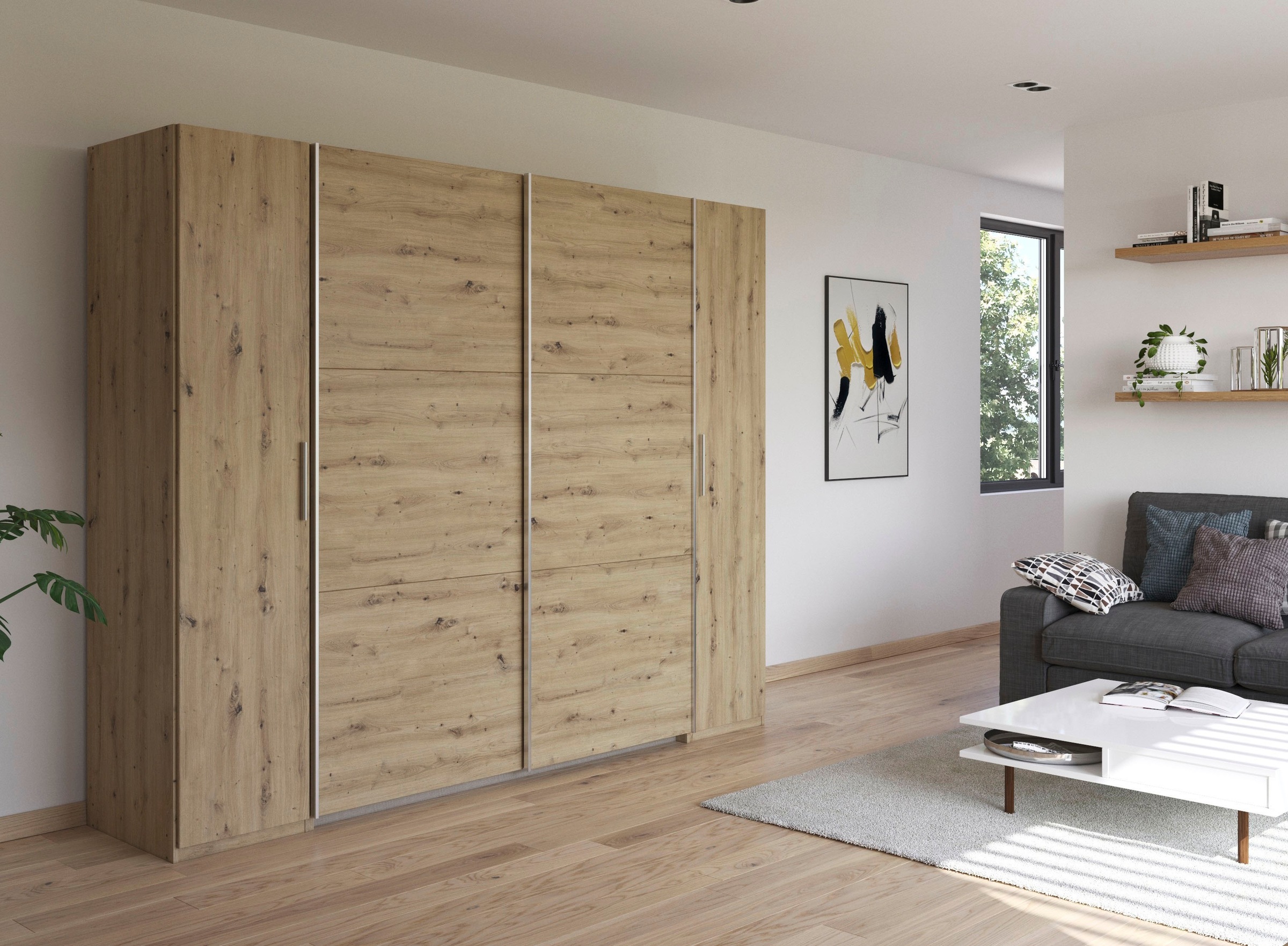 Thumbnail - rauch Schwebetürenschrank "Kleiderschrank Drehtürenschrank Schrank Garderobe KRONACH TOPSELLER", mit Dreh- und Schwebetü...